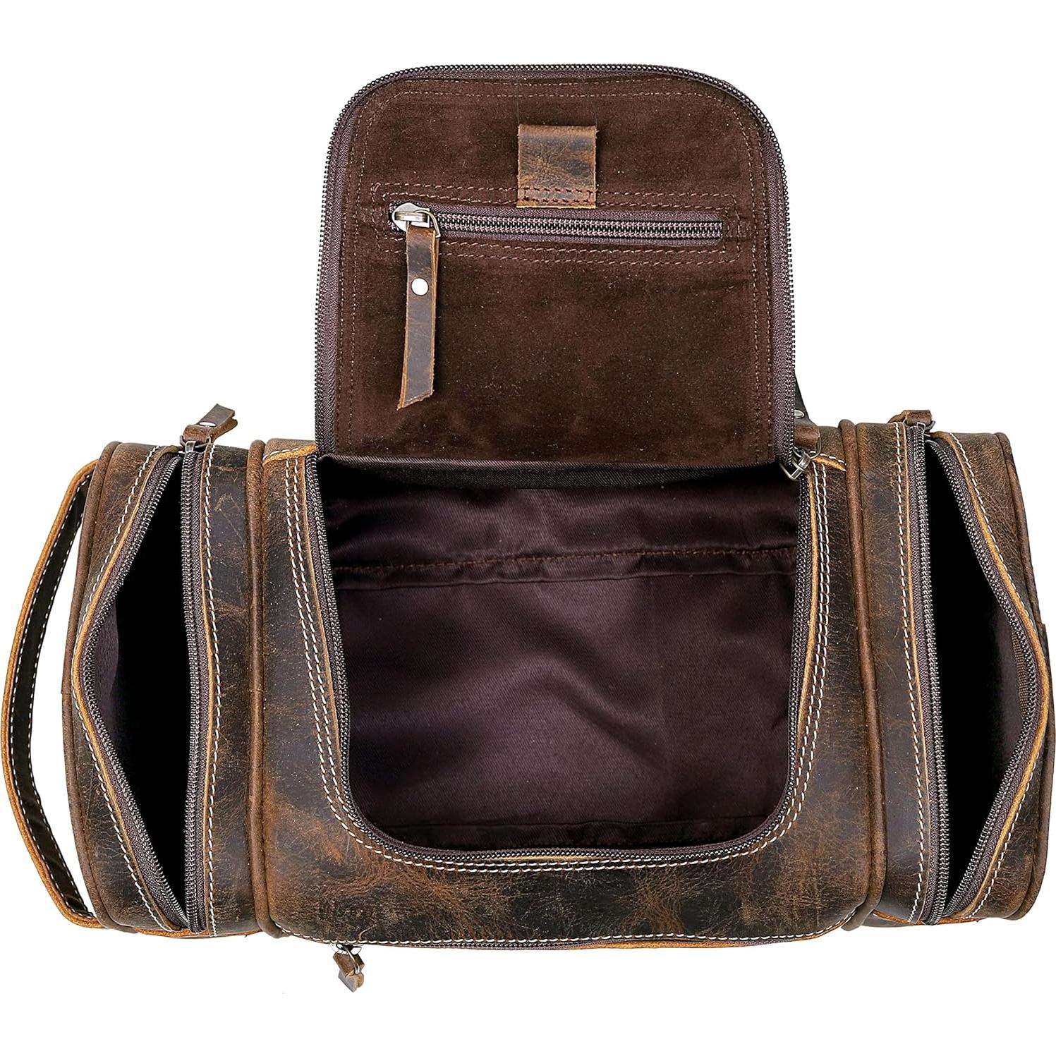 Bolsa de Aseo de Cuero VC Vintage Couture Extra Grande