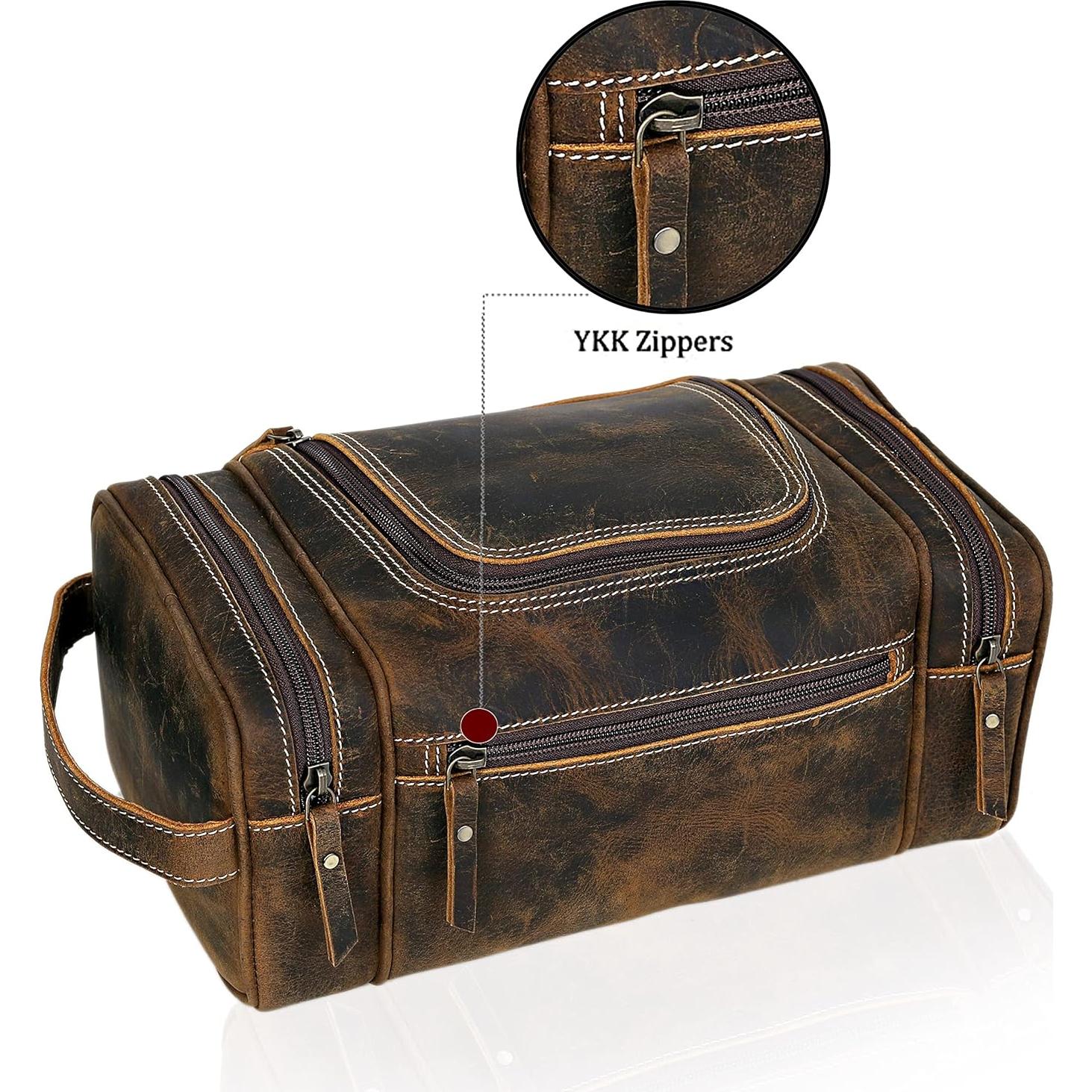 Bolsa de Aseo de Cuero VC Vintage Couture Extra Grande