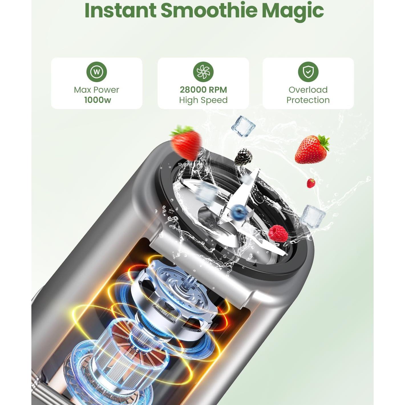 Licuadora VEWIOR 1200W 2 Tazas 22oz Sin BPA para Smoothies