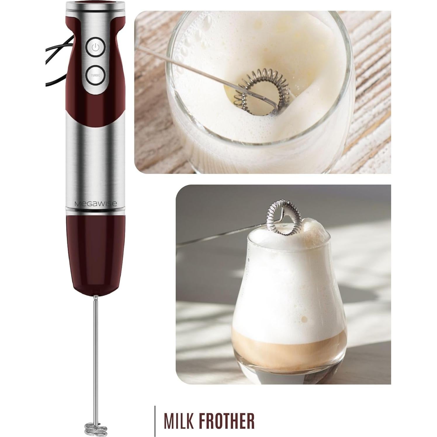 Batidora de Mano Inmersa MEGAWISE 3 en 1 400W Acero Inoxidable