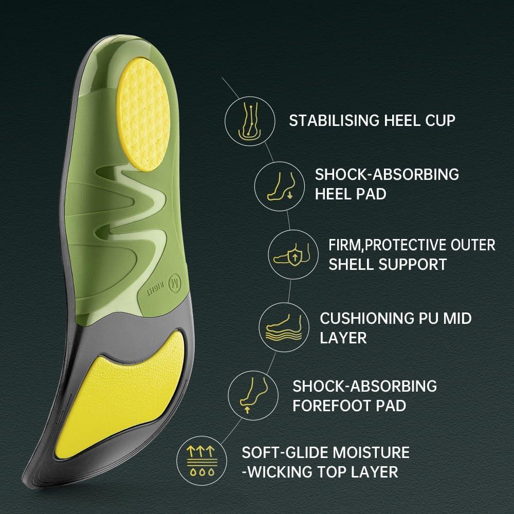 Plantillas Ortopédicas VALSOLE para Fascitis Plantar - Soporte Arco Alto