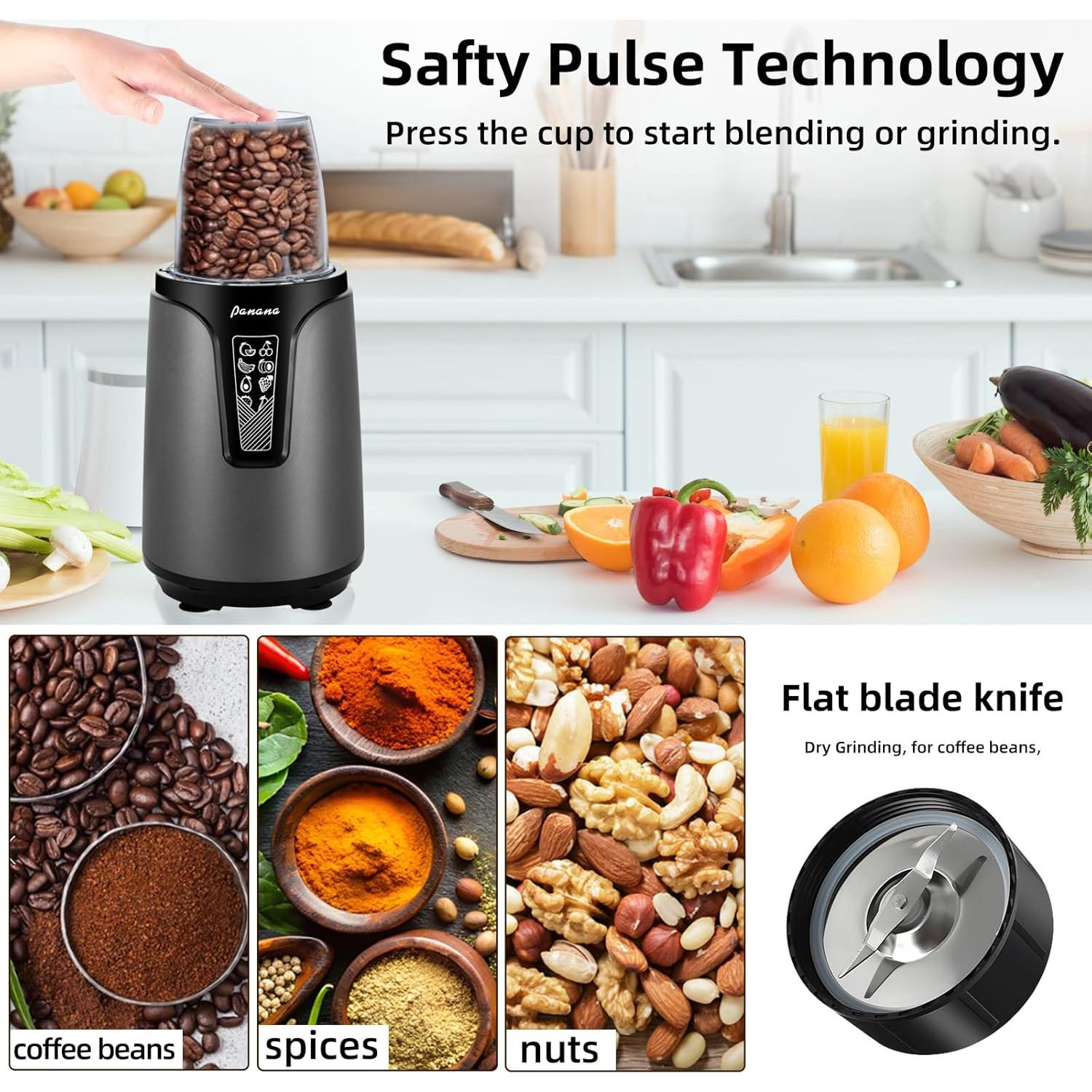 Batidora Personal Panana 850W con Tazas Portátiles 600ml