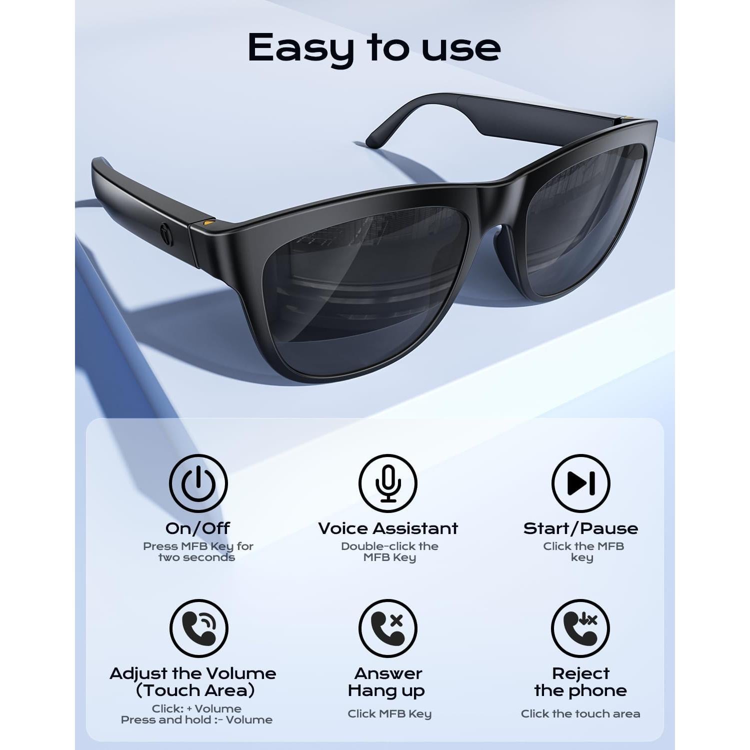 Gafas de Sol Inteligentes Bluetooth XO con Micrófono y Altavoces