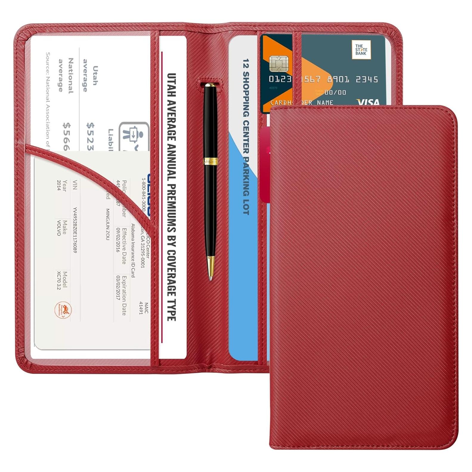 Soporte de Documentos CoBak para Automóvil - Rojo Carbón