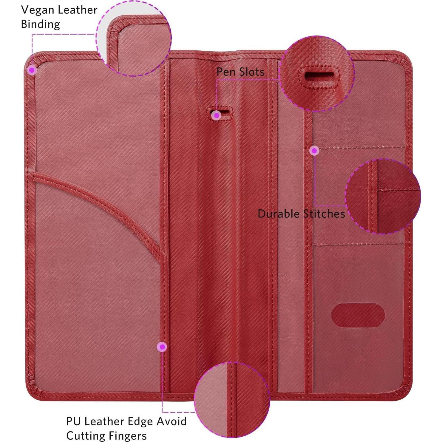 Soporte de Documentos CoBak para Automóvil - Rojo Carbón