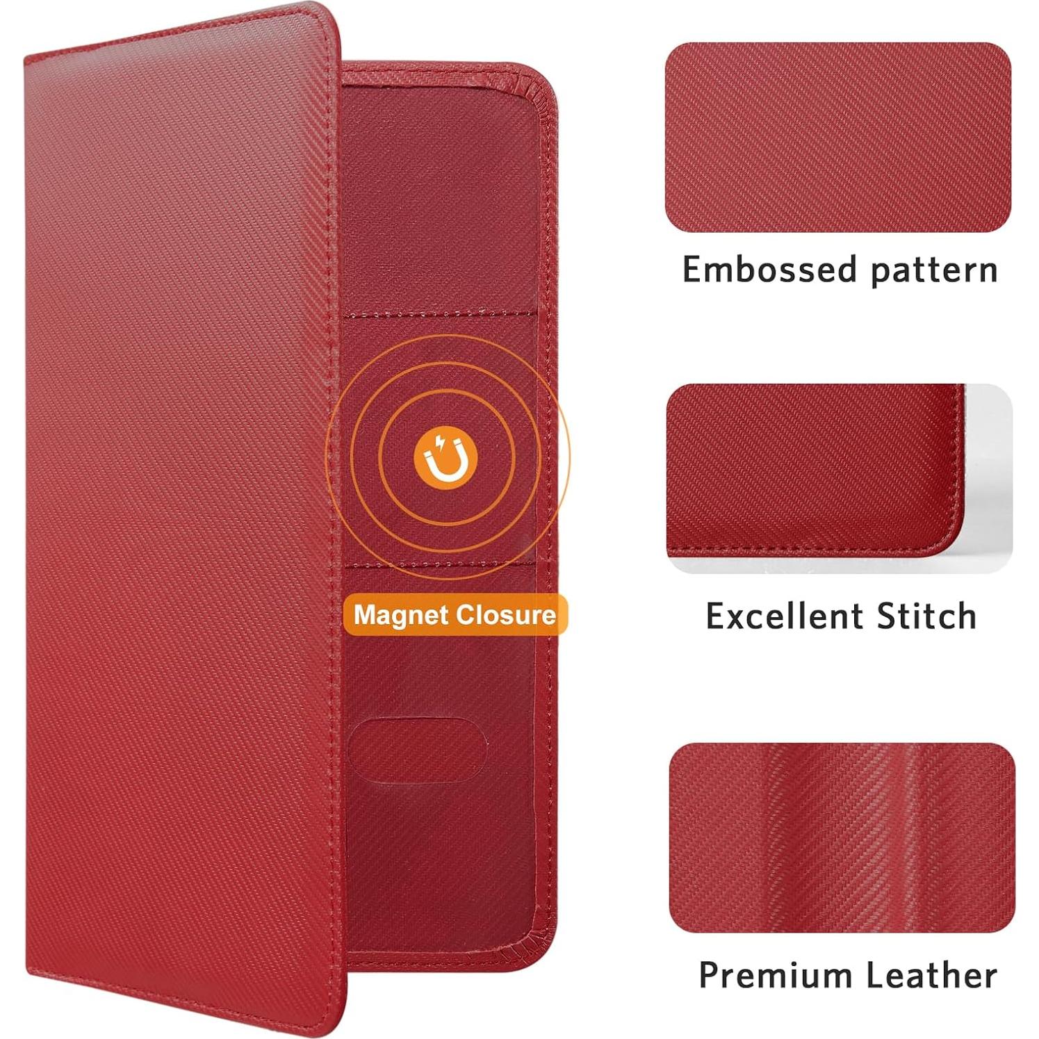 Soporte de Documentos CoBak para Automóvil - Rojo Carbón