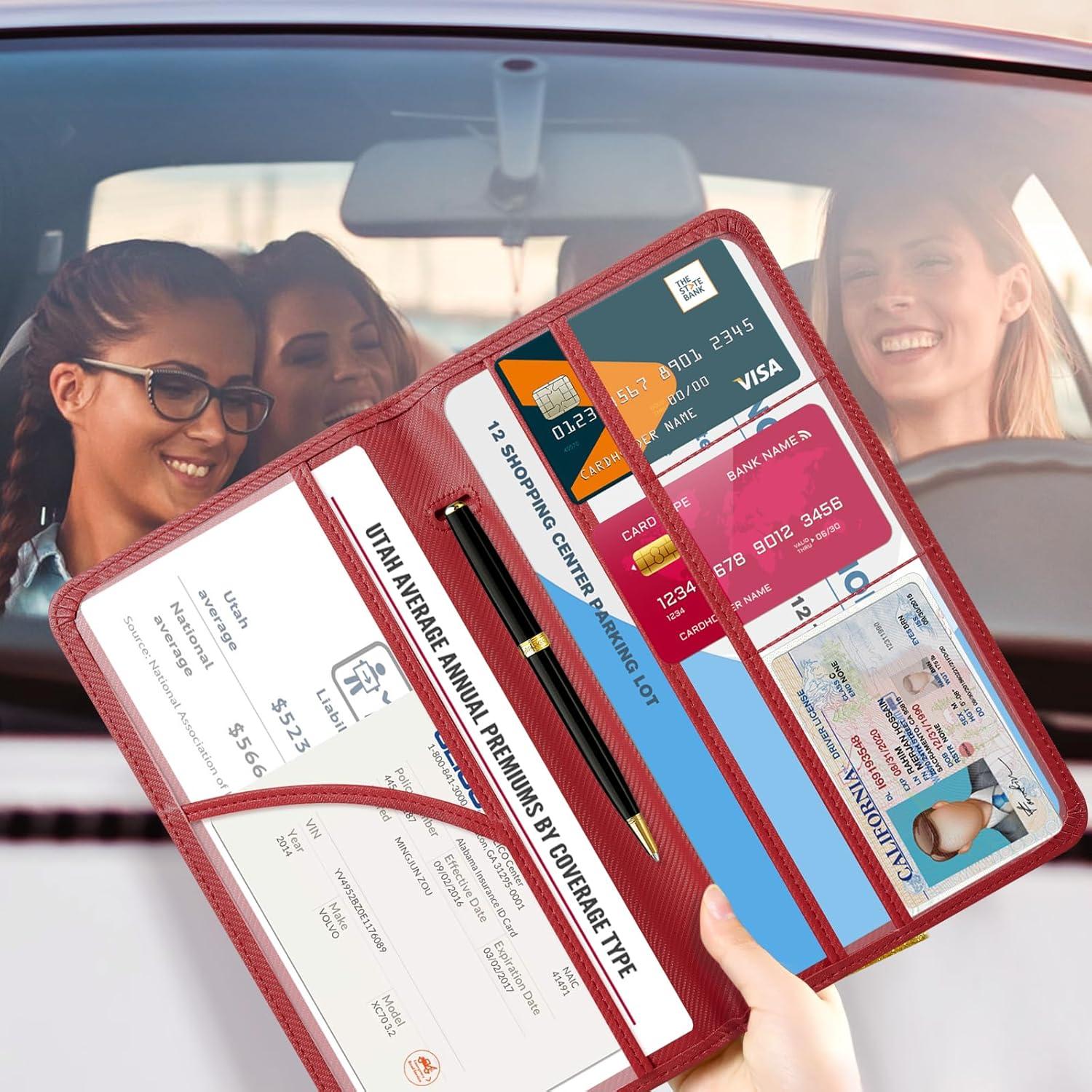 Soporte de Documentos CoBak para Automóvil - Rojo Carbón