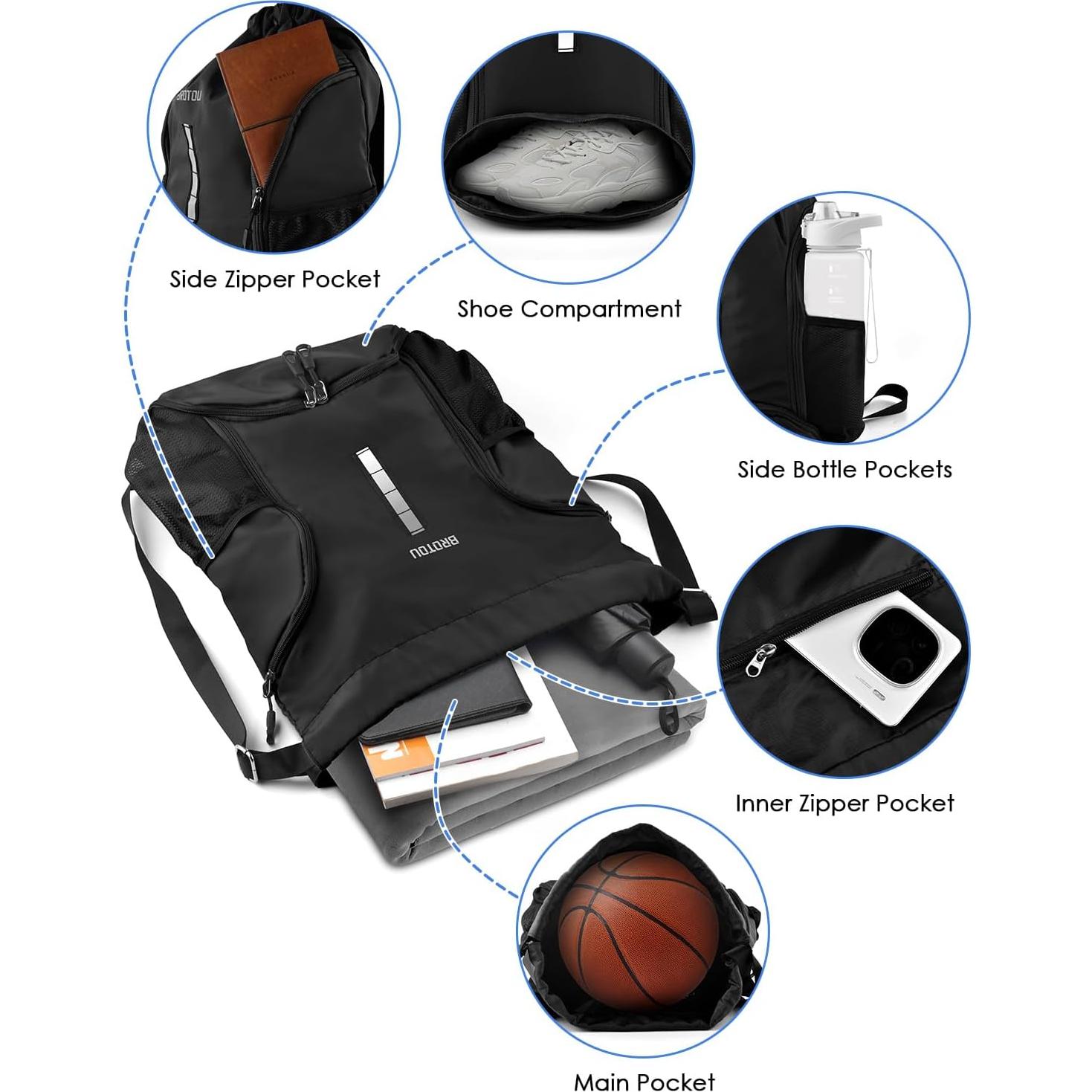 Mochila de Cuerda BROTOU 30L Impermeable para Deportes