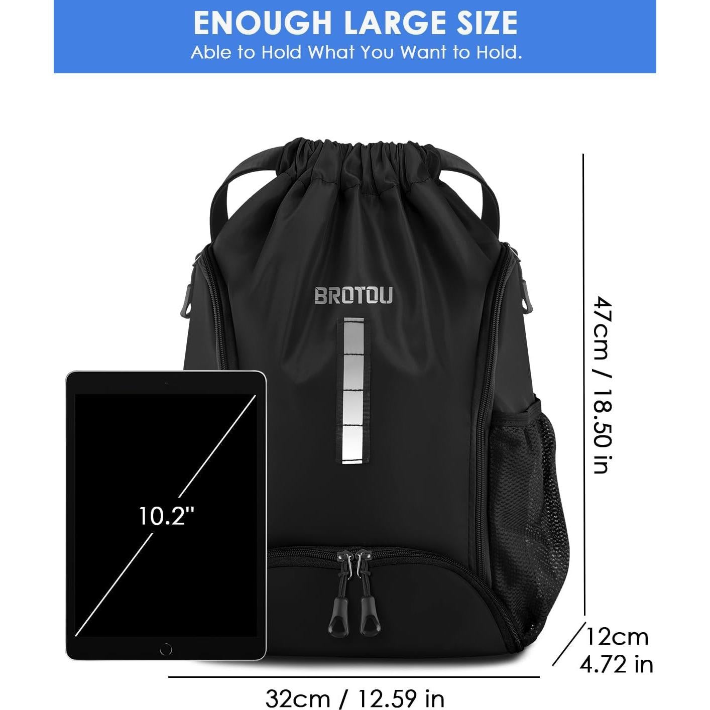 Mochila de Cuerda BROTOU 30L Impermeable para Deportes