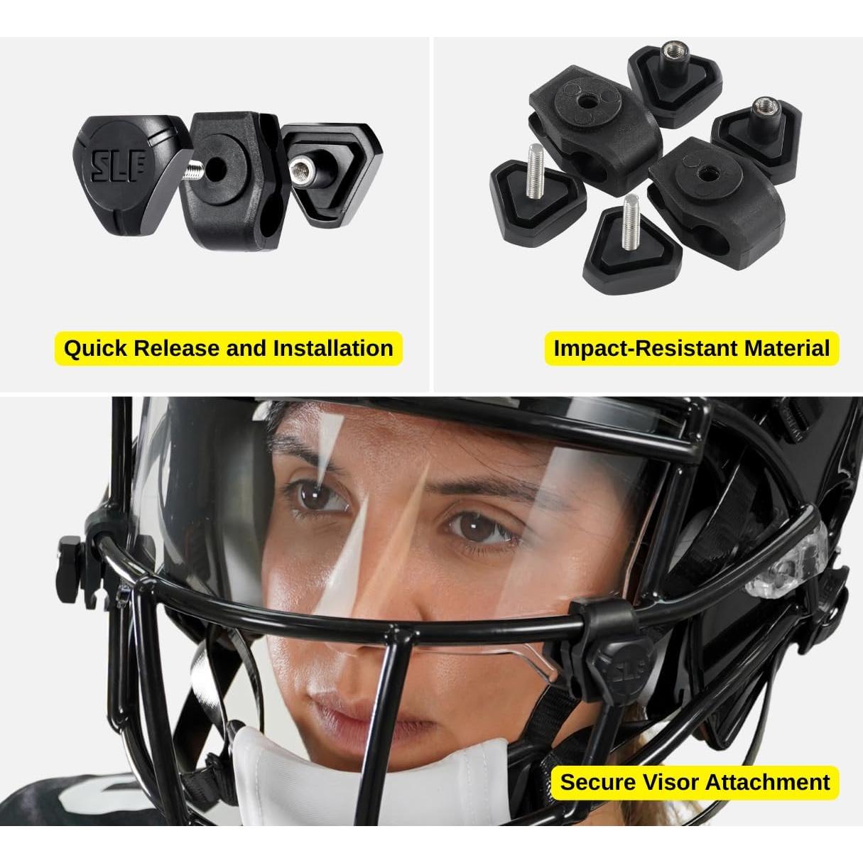 Clips Rápidos para Visera de Casco de Fútbol SLEEFS - Ajuste Universal