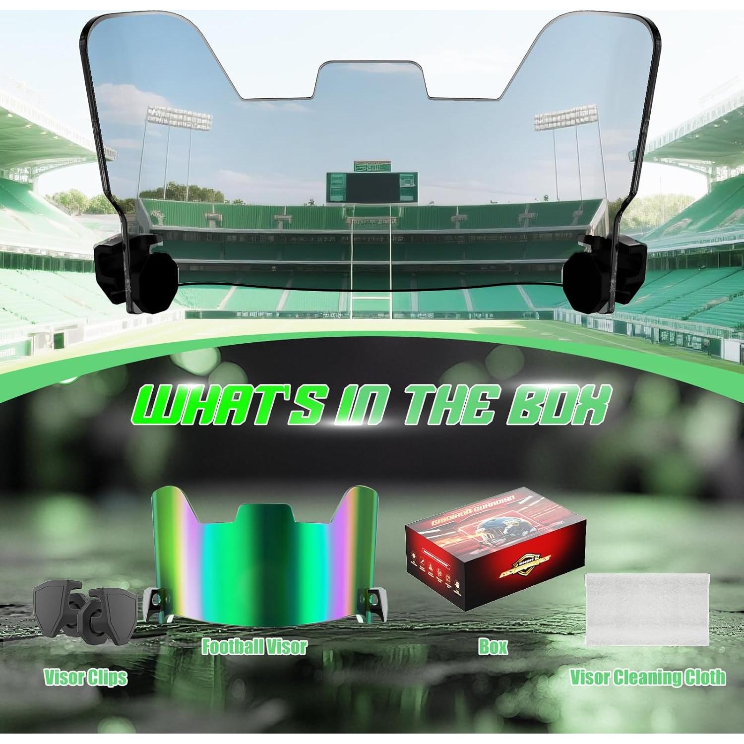 Visera de Fútbol KUBQLIG Verde Esmeralda HD Anti-Rasguños