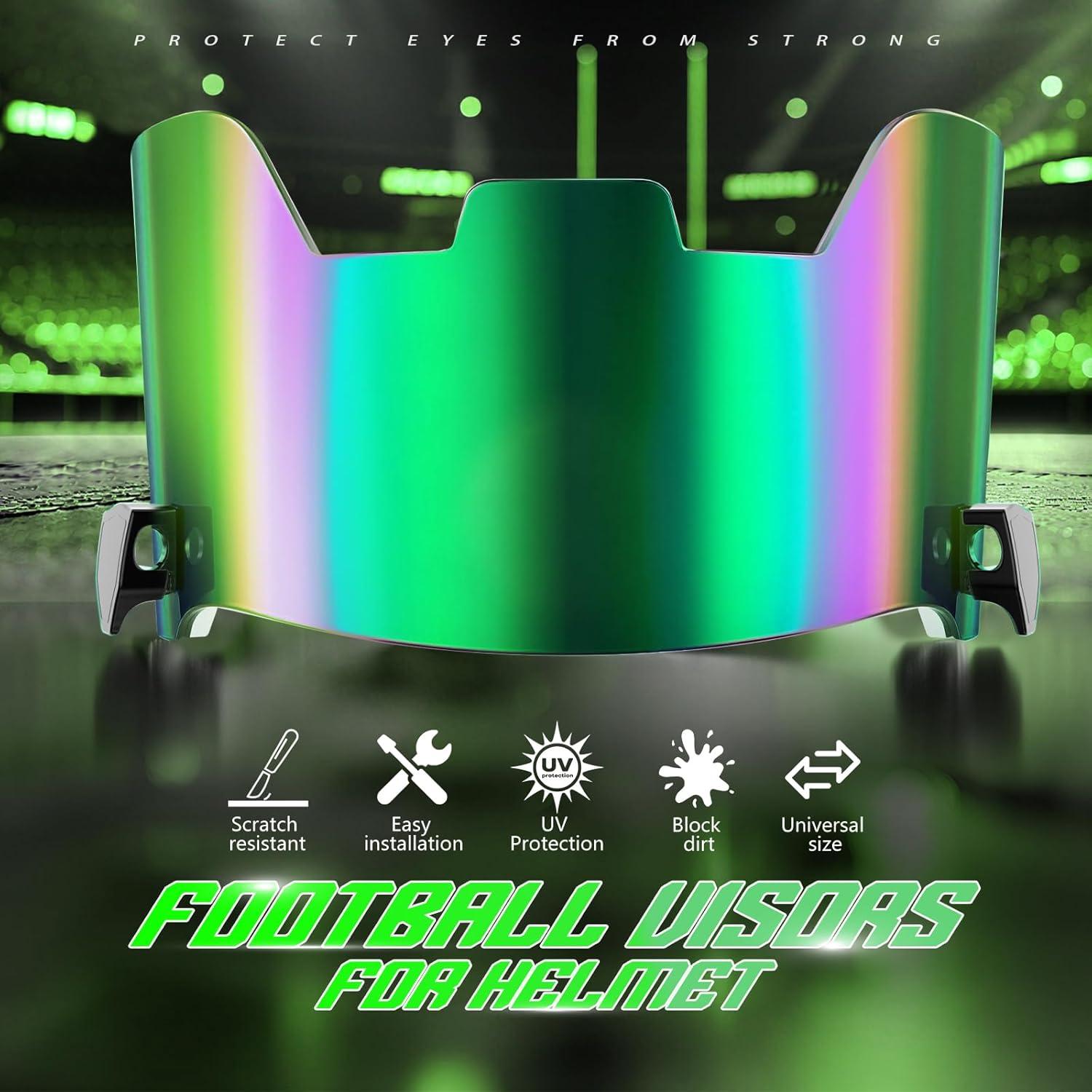 Visera de Fútbol KUBQLIG Verde Esmeralda HD Anti-Rasguños