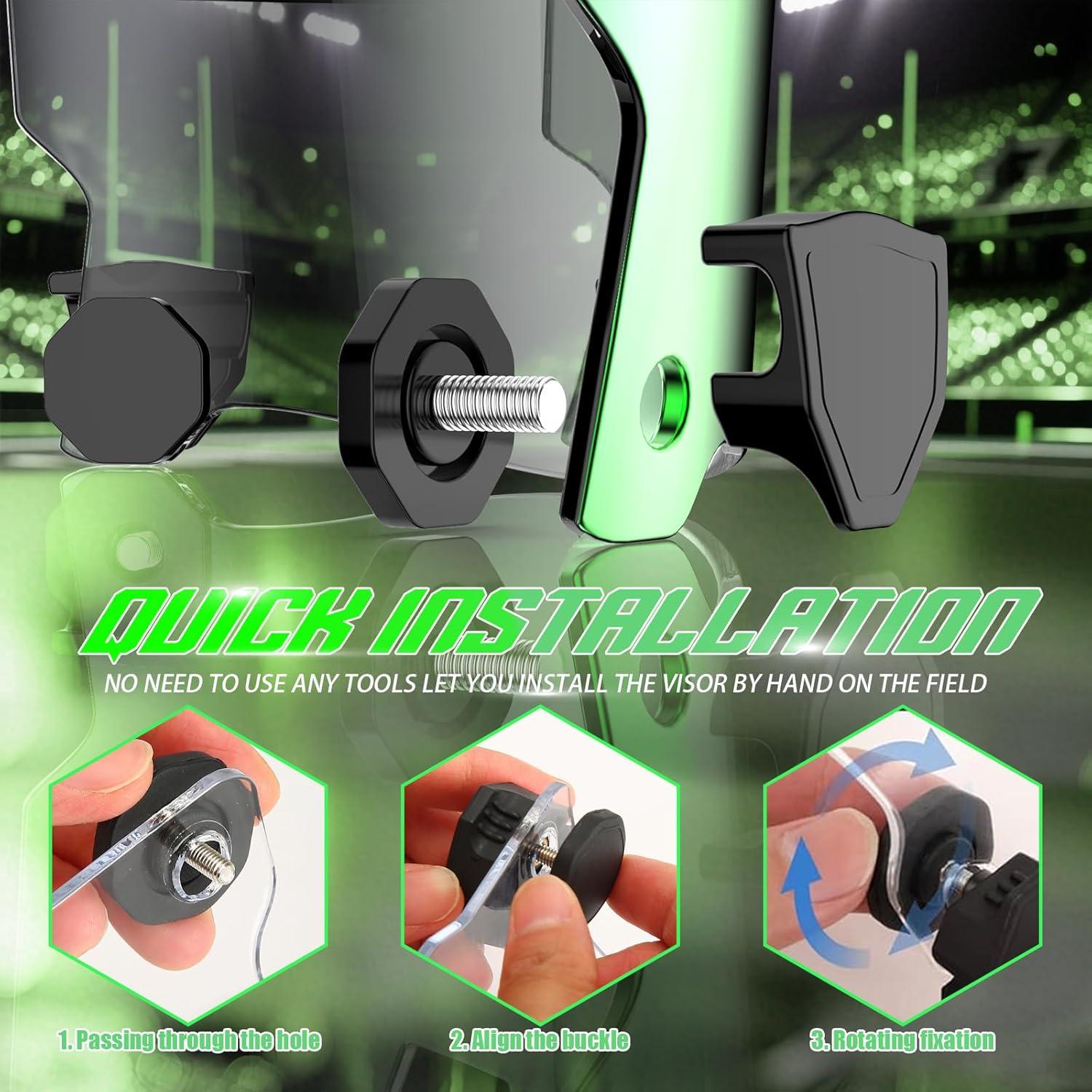 Visera de Fútbol KUBQLIG Verde Esmeralda HD Anti-Rasguños