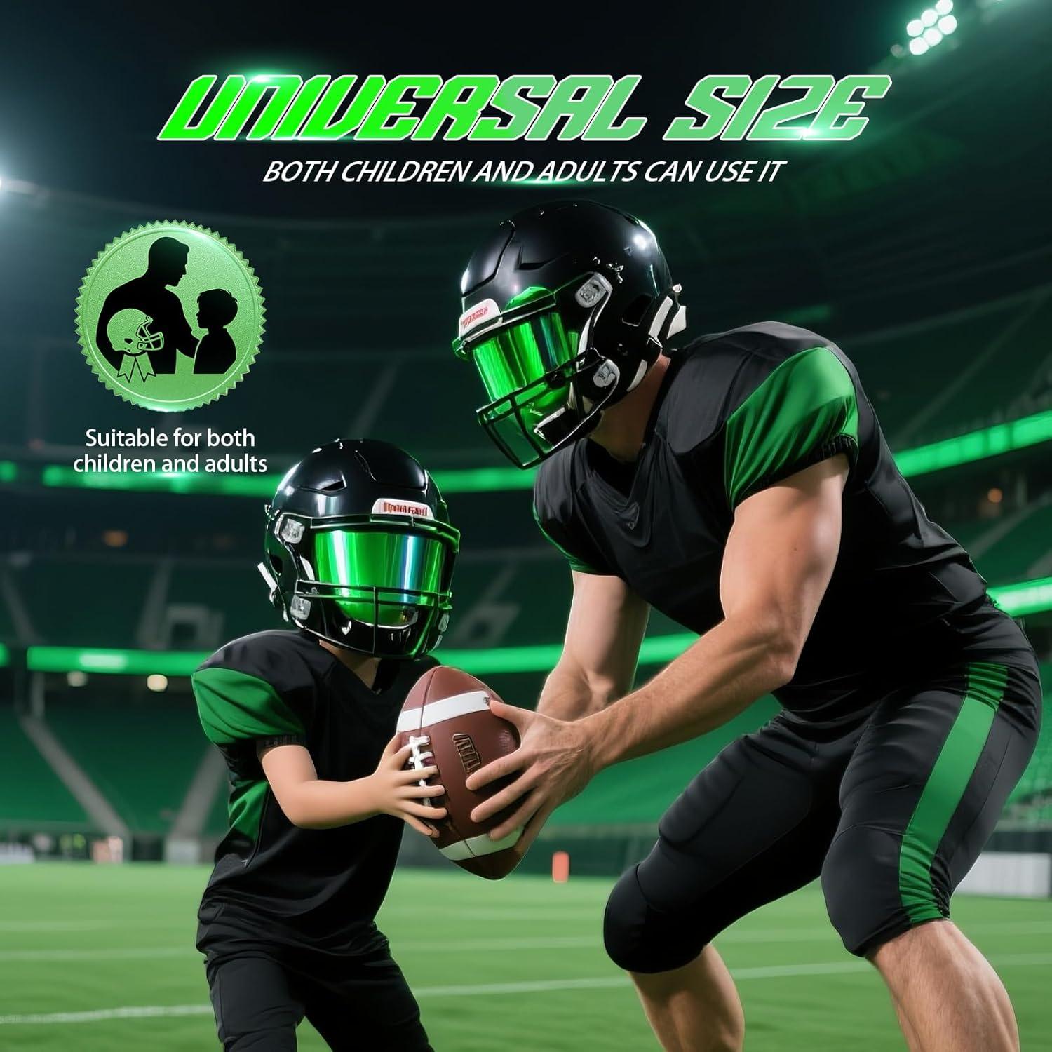 Visera de Fútbol KUBQLIG Verde Esmeralda HD Anti-Rasguños