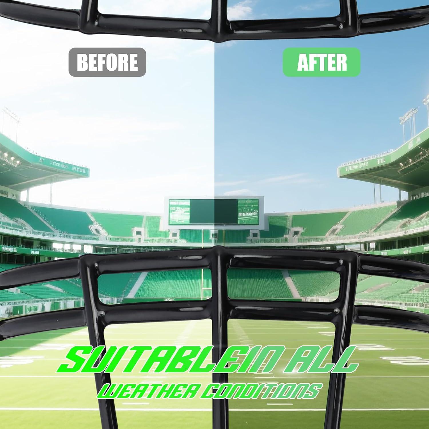 Visera de Fútbol KUBQLIG Verde Esmeralda HD Anti-Rasguños