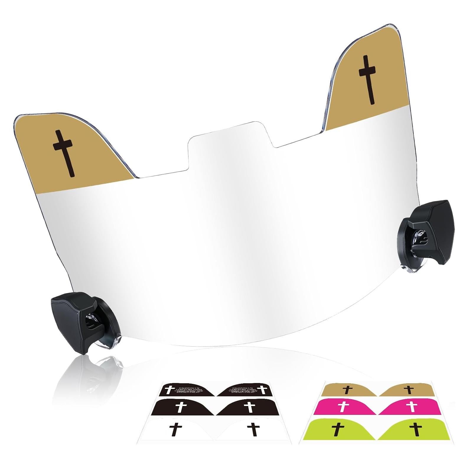 Visera de Fútbol Mootycapa HUD0347 con 12 Calcomanías Cruz de Fe