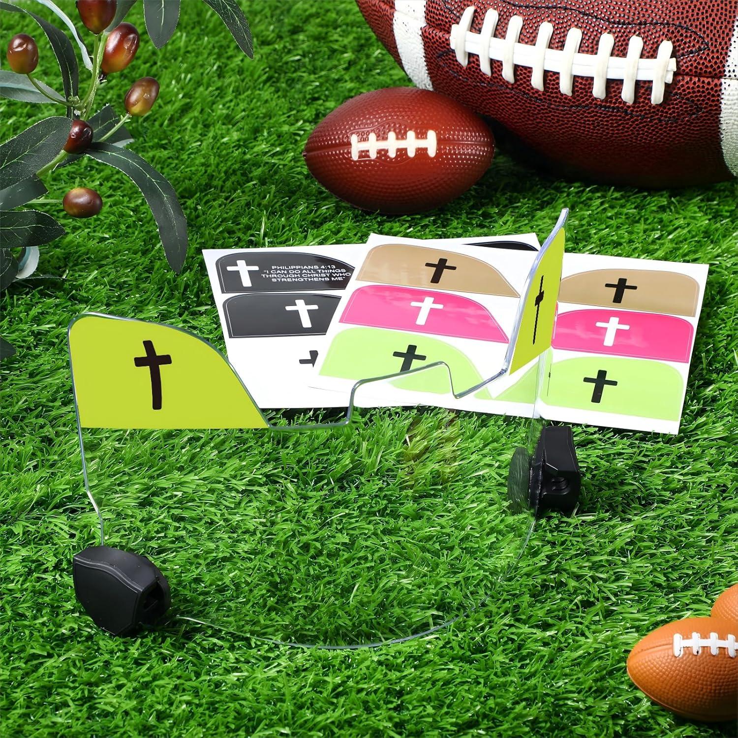 Visera de Fútbol Mootycapa HUD0347 con 12 Calcomanías Cruz de Fe