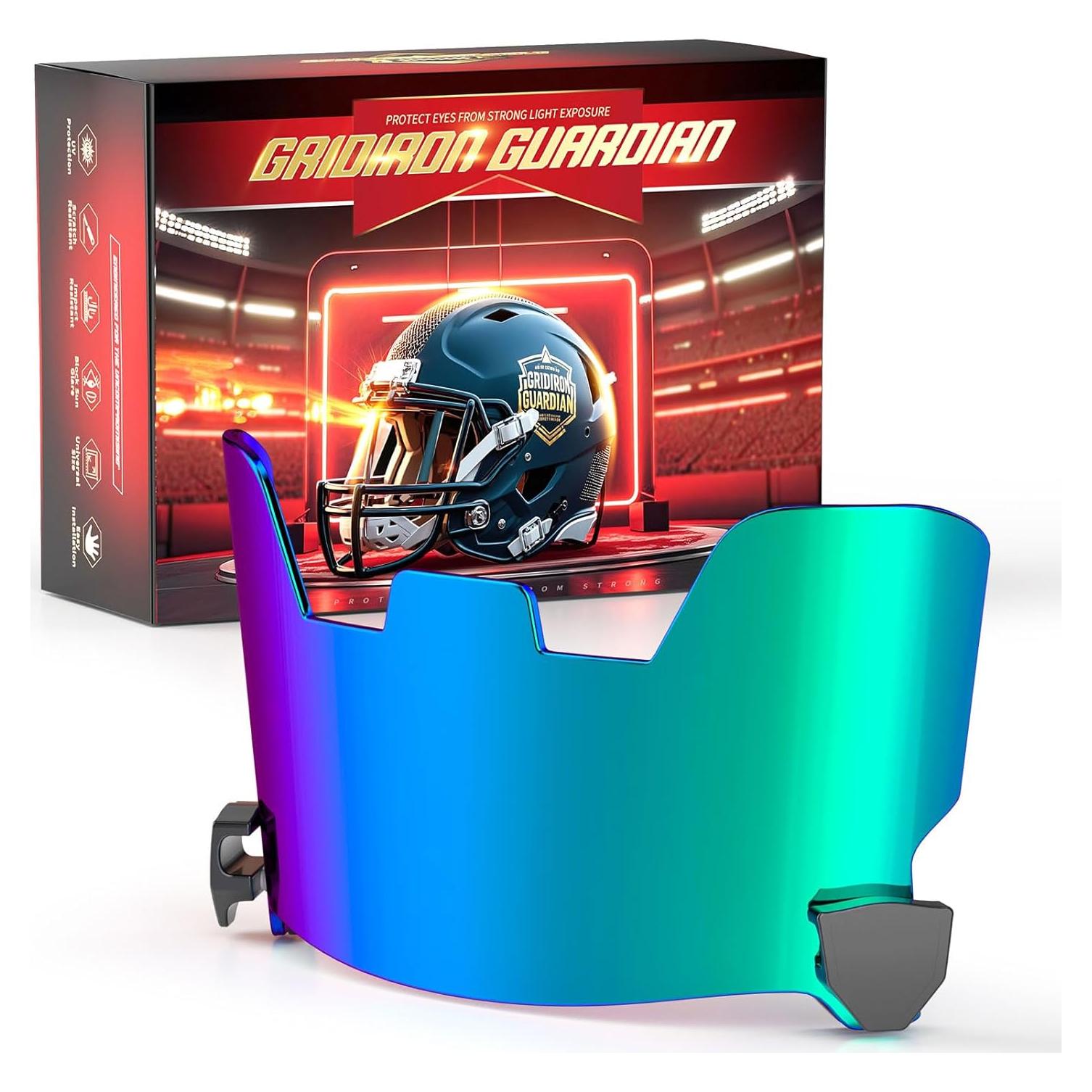 Visera de Fútbol Azul OYMLANX con Clips Rápidos para Casco