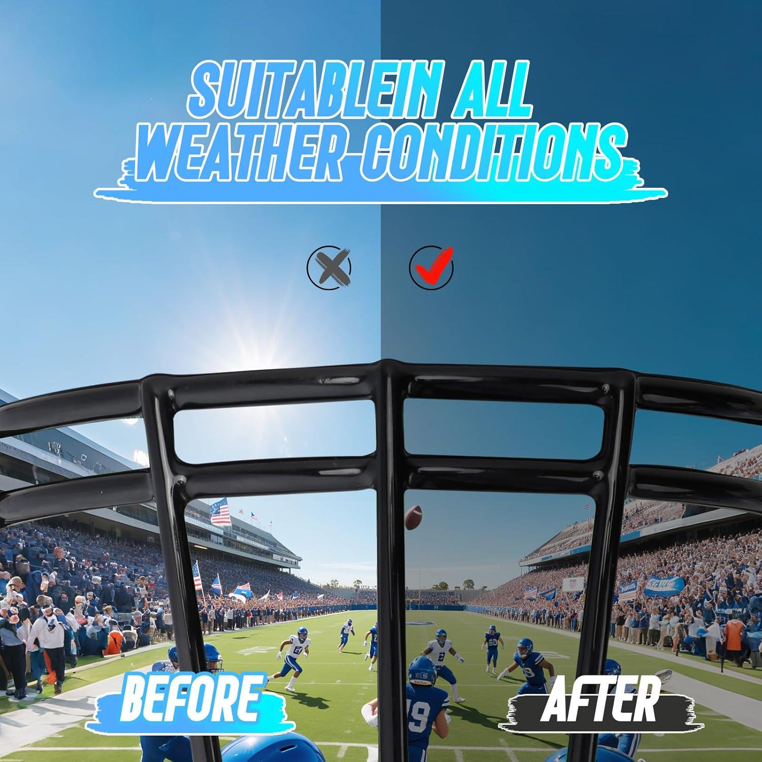 Visera de Fútbol Azul OYMLANX con Clips Rápidos para Casco