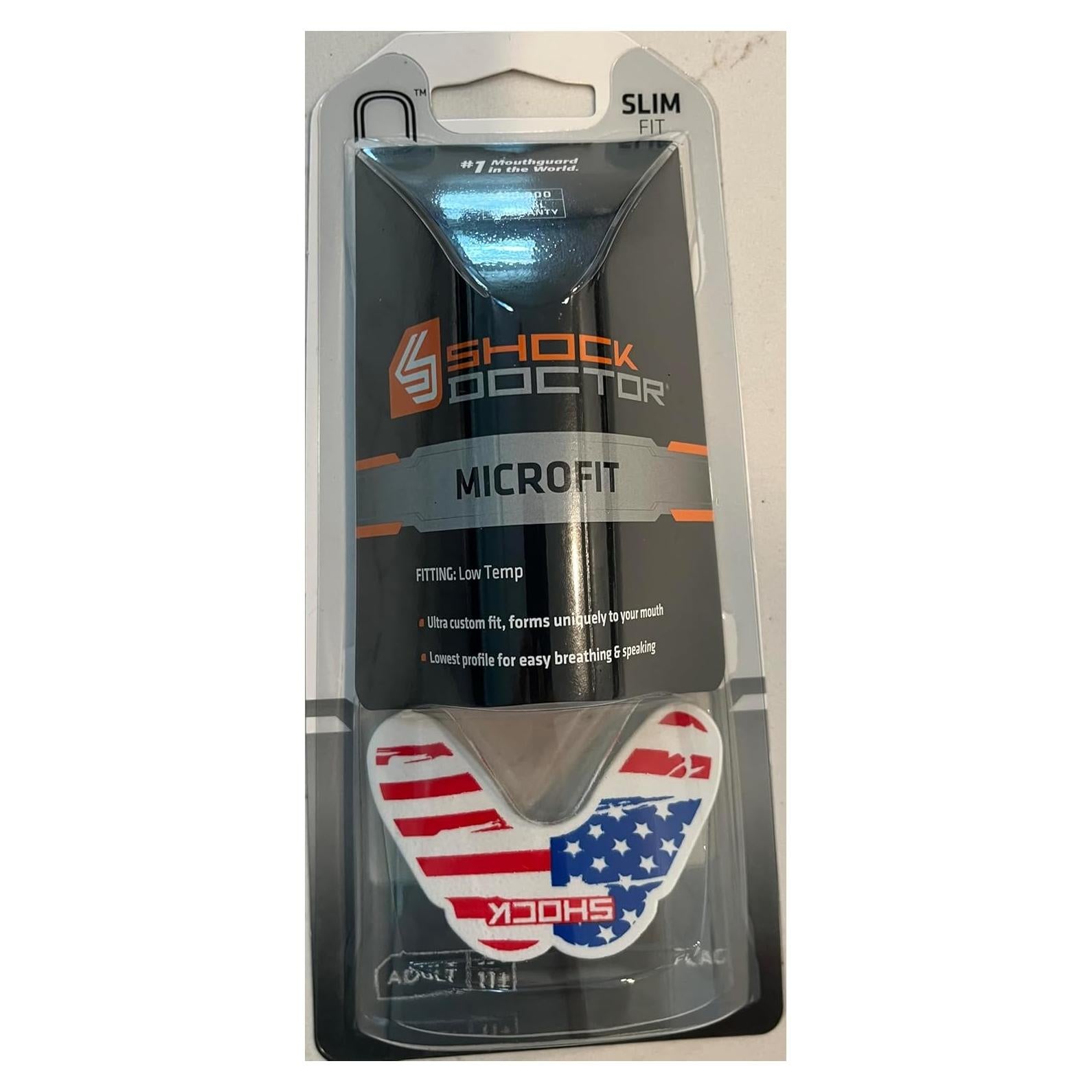 Protector Bucal Shock Doctor MicroFit Blanco 2.4mm Ajuste Delgado