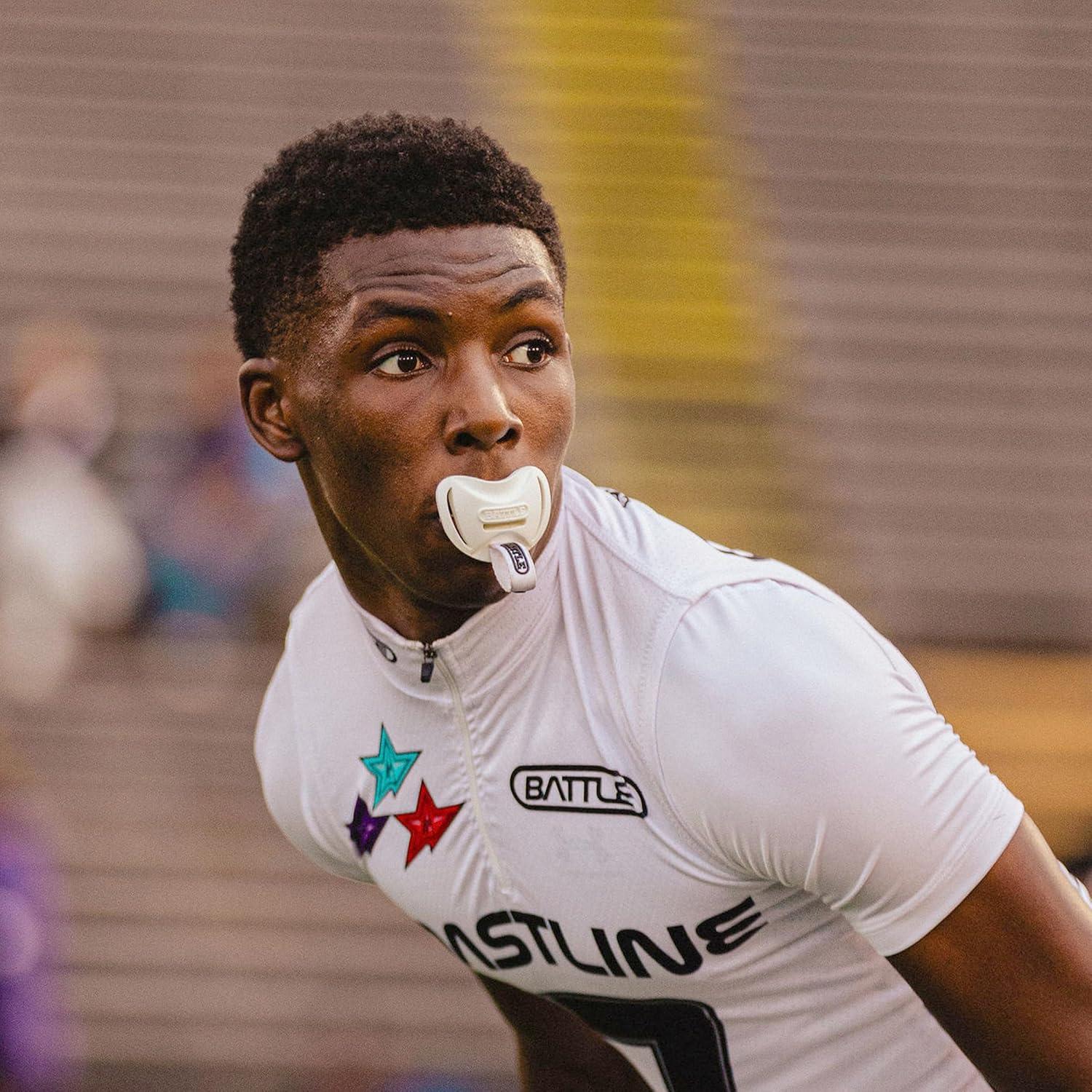 Protector Bucal Battle Sports Speedtab F7 Rosa para Fútbol