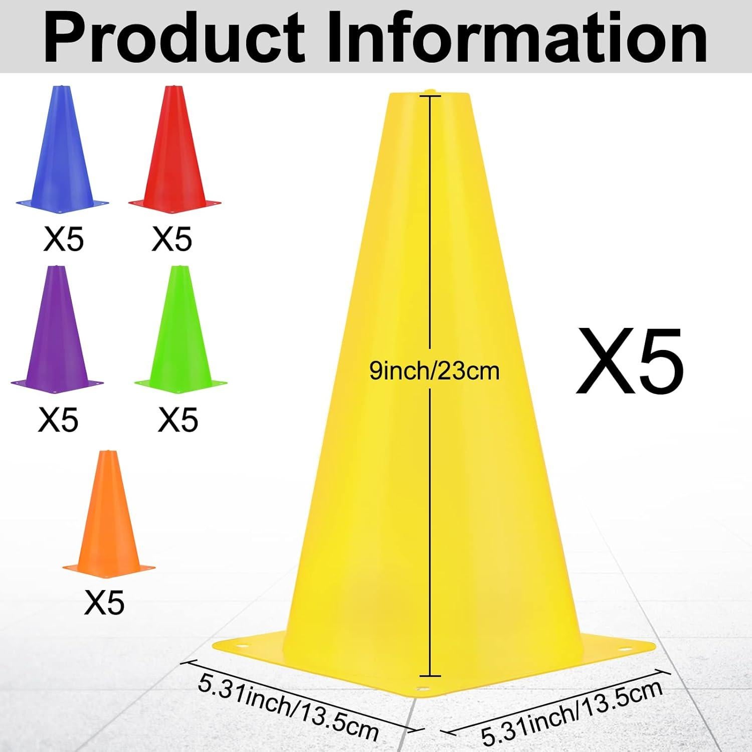 Conos de Tráfico Hoteam 30 Piezas 22.86 cm Multicolor