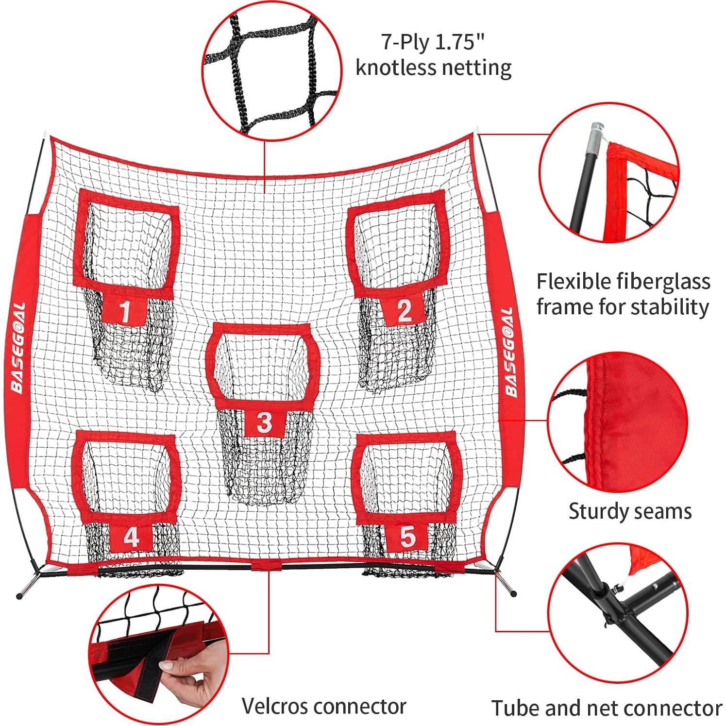 Red de Lanzamiento de Fútbol BaseGoal F-NET 2.44x2.44m