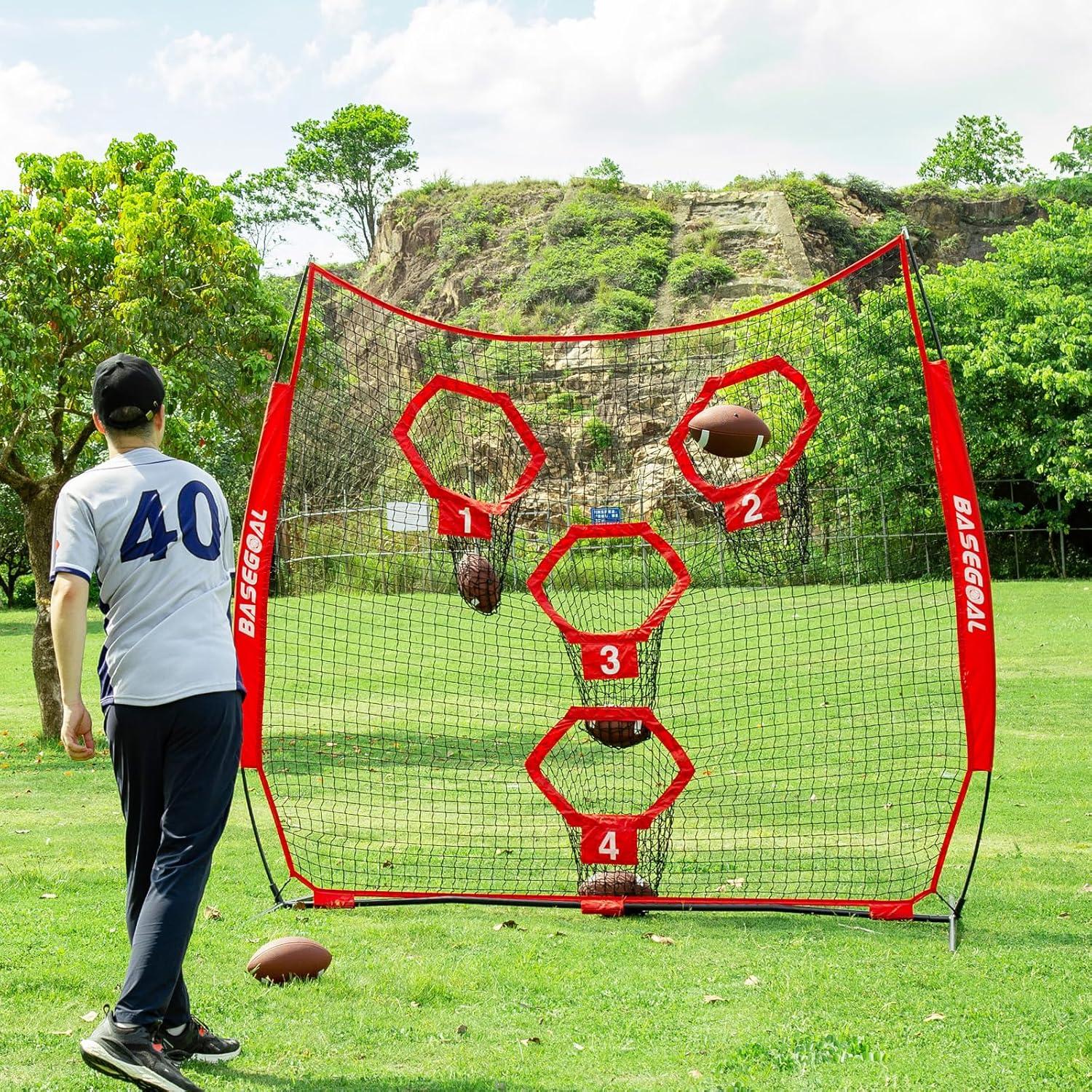 Red de Fútbol BaseGoal 2.44x2.44m con 4 Bolsillos de Objetivo