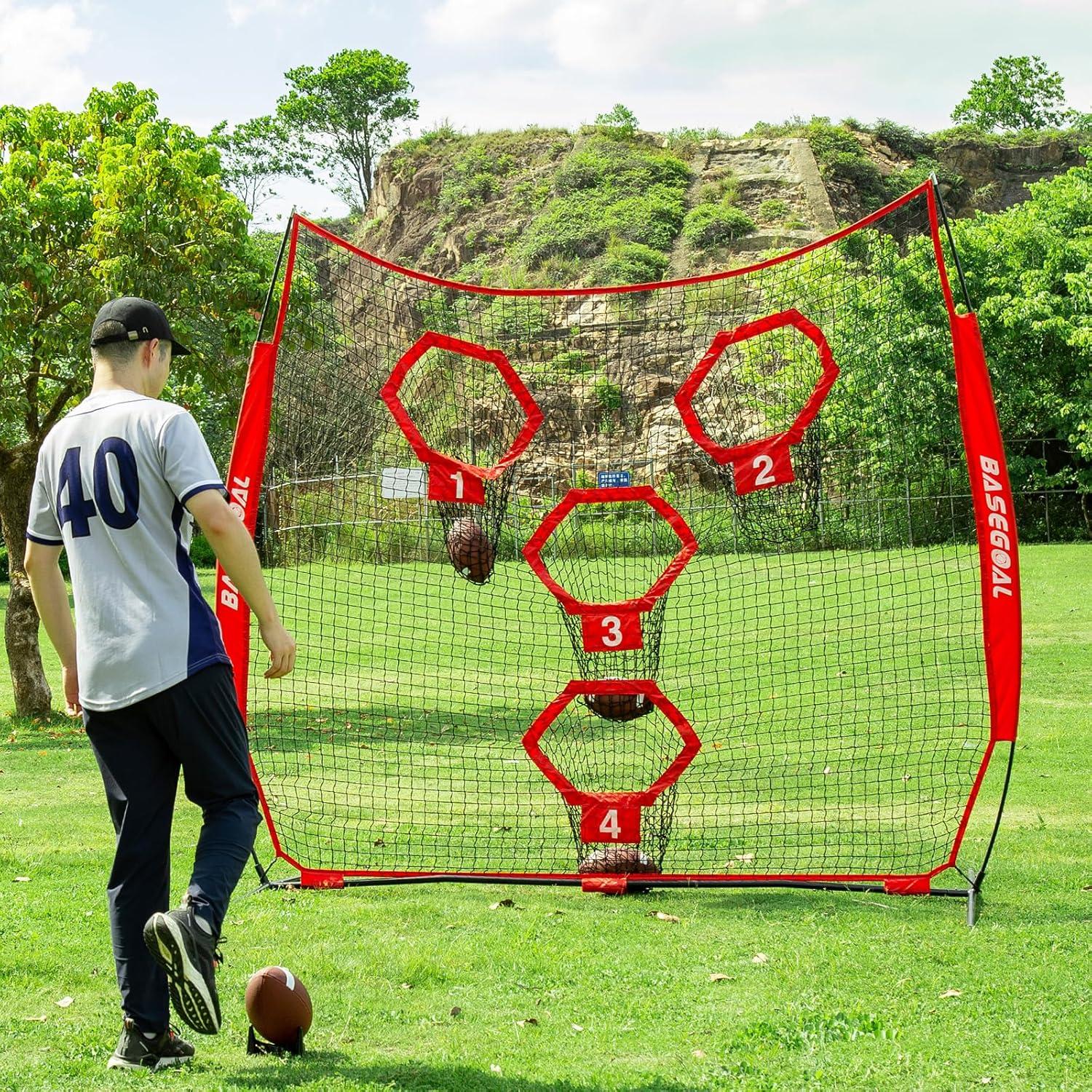 Red de Fútbol BaseGoal 2.44x2.44m con 4 Bolsillos de Objetivo