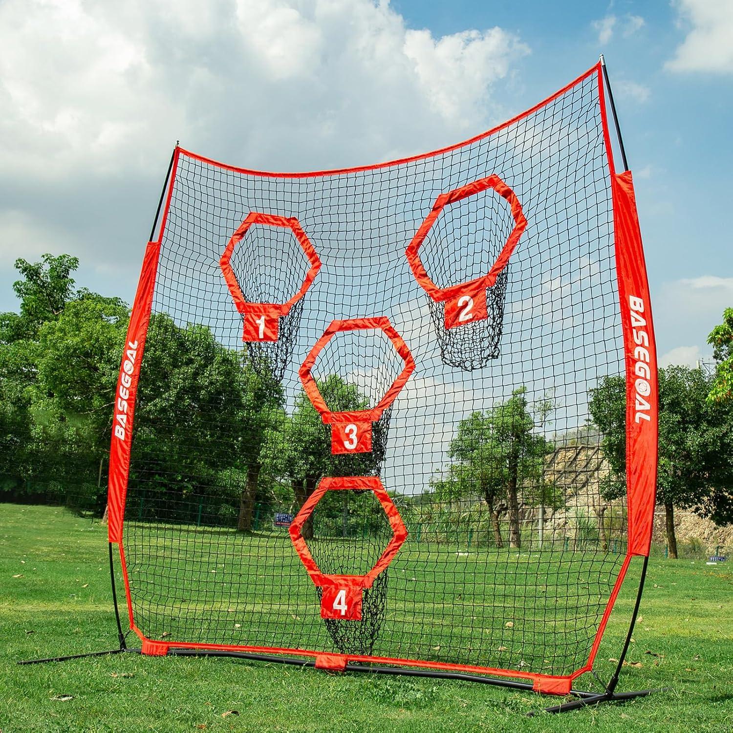 Red de Fútbol BaseGoal 2.44x2.44m con 4 Bolsillos de Objetivo