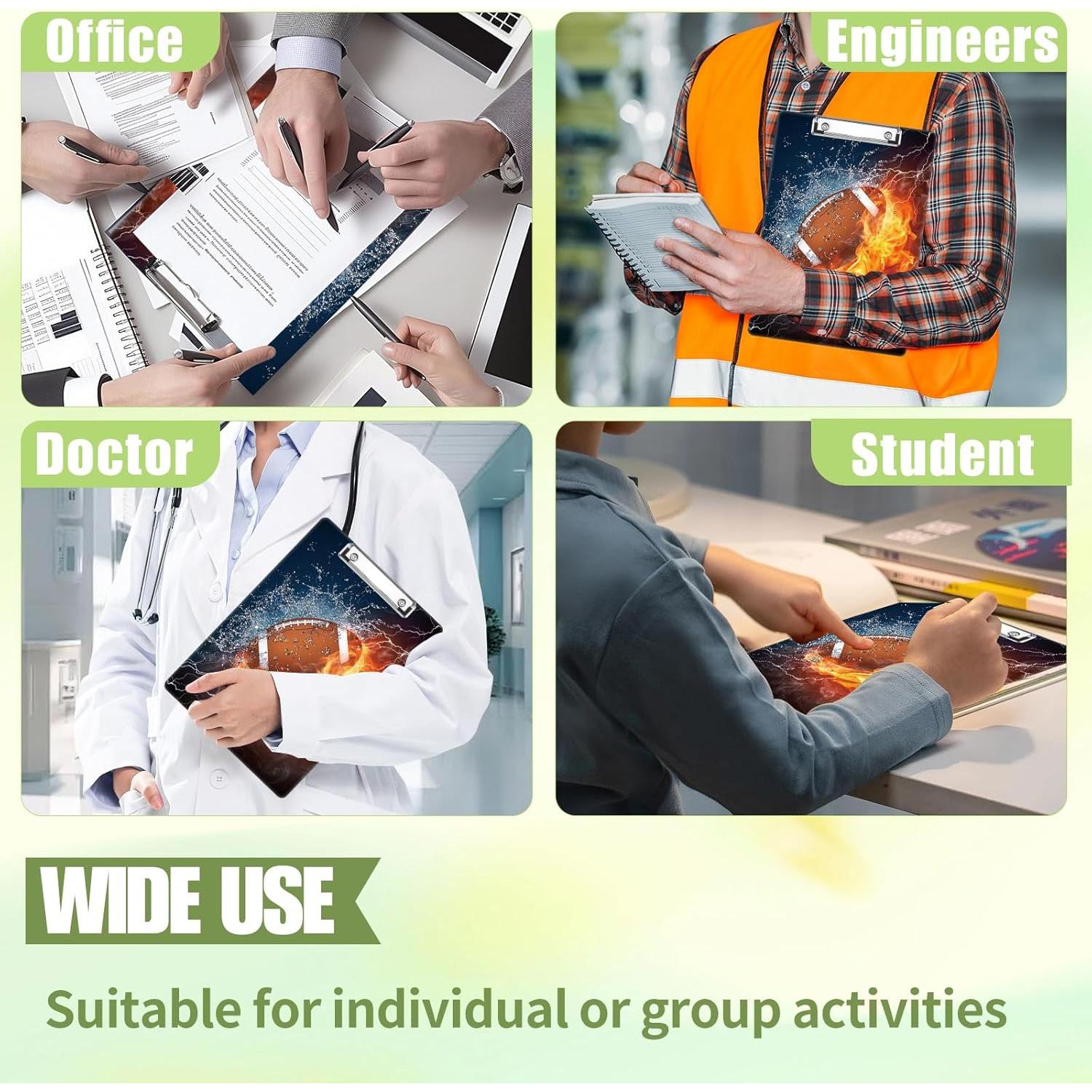 Portapapeles A4 XIHEYUEBANG Fútbol Americano con Clip Metal