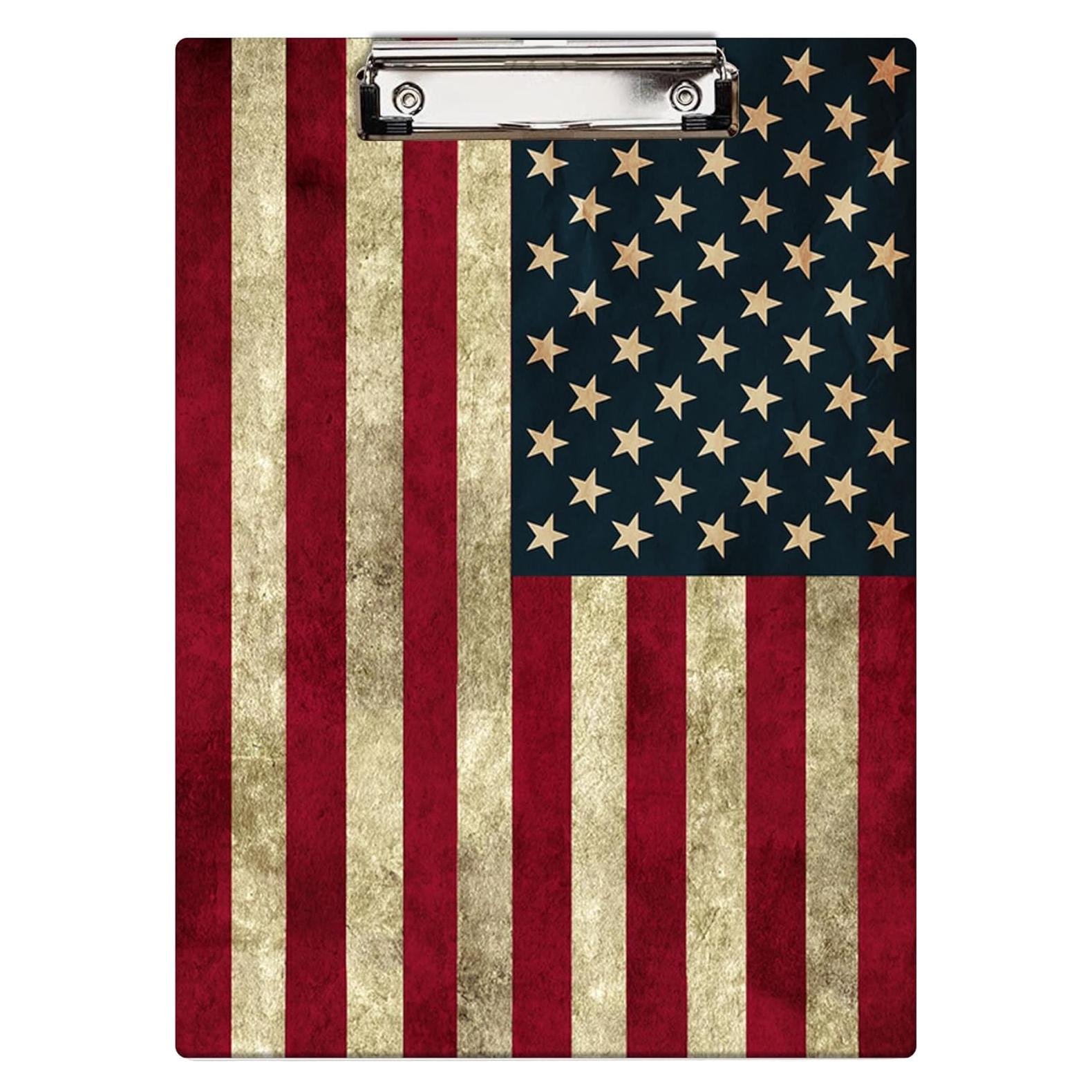 Portapapeles Britimes A4 Madera Bandera Americana Clip Bajo Perfil