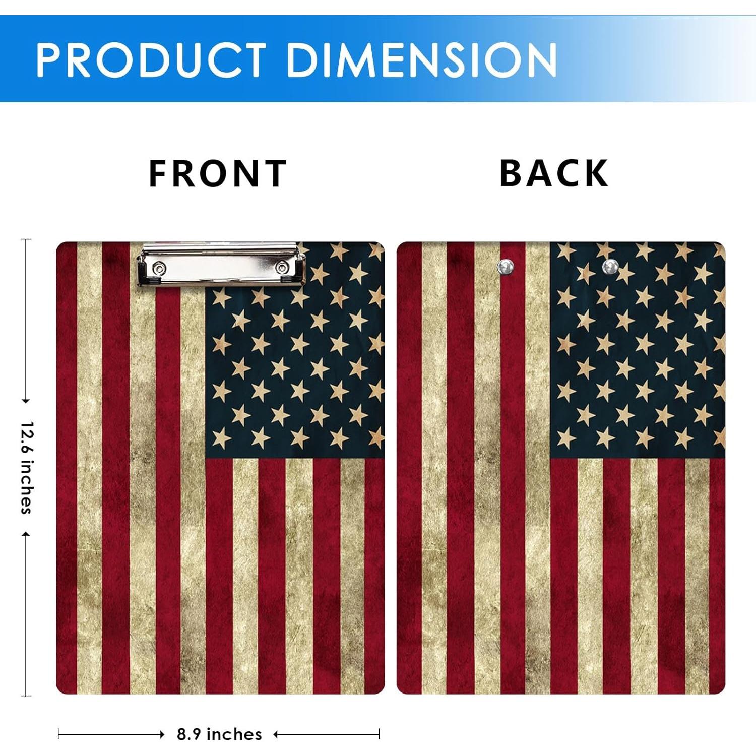 Portapapeles Britimes A4 Madera Bandera Americana Clip Bajo Perfil