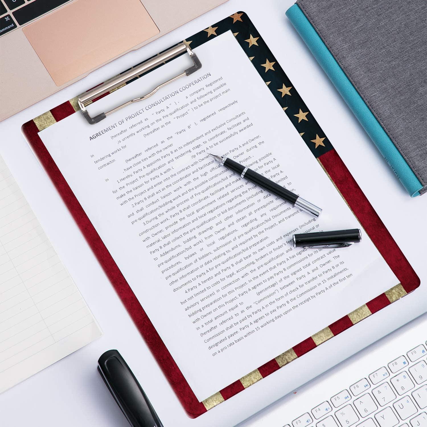 Portapapeles Britimes A4 Madera Bandera Americana Clip Bajo Perfil