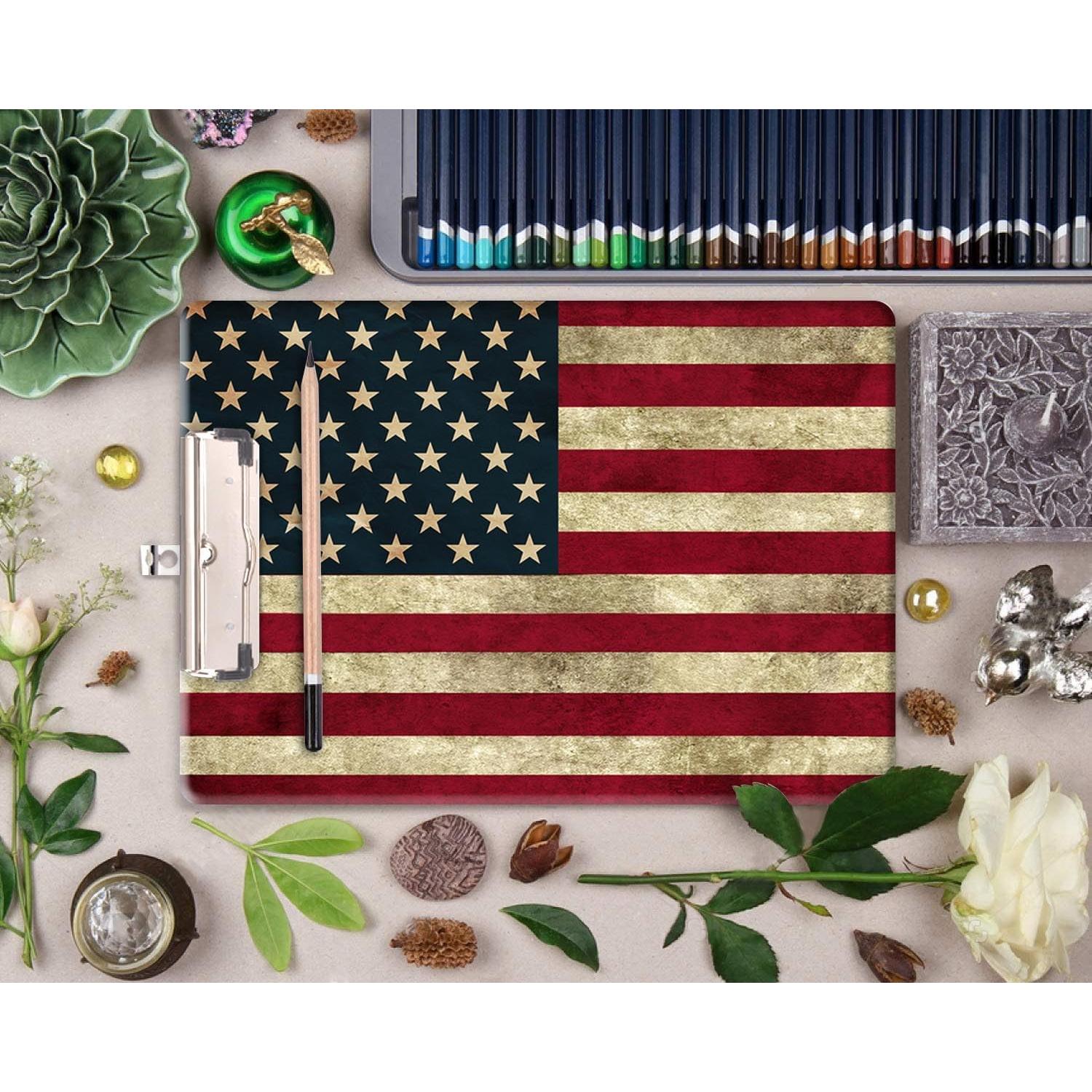 Portapapeles Britimes A4 Madera Bandera Americana Clip Bajo Perfil