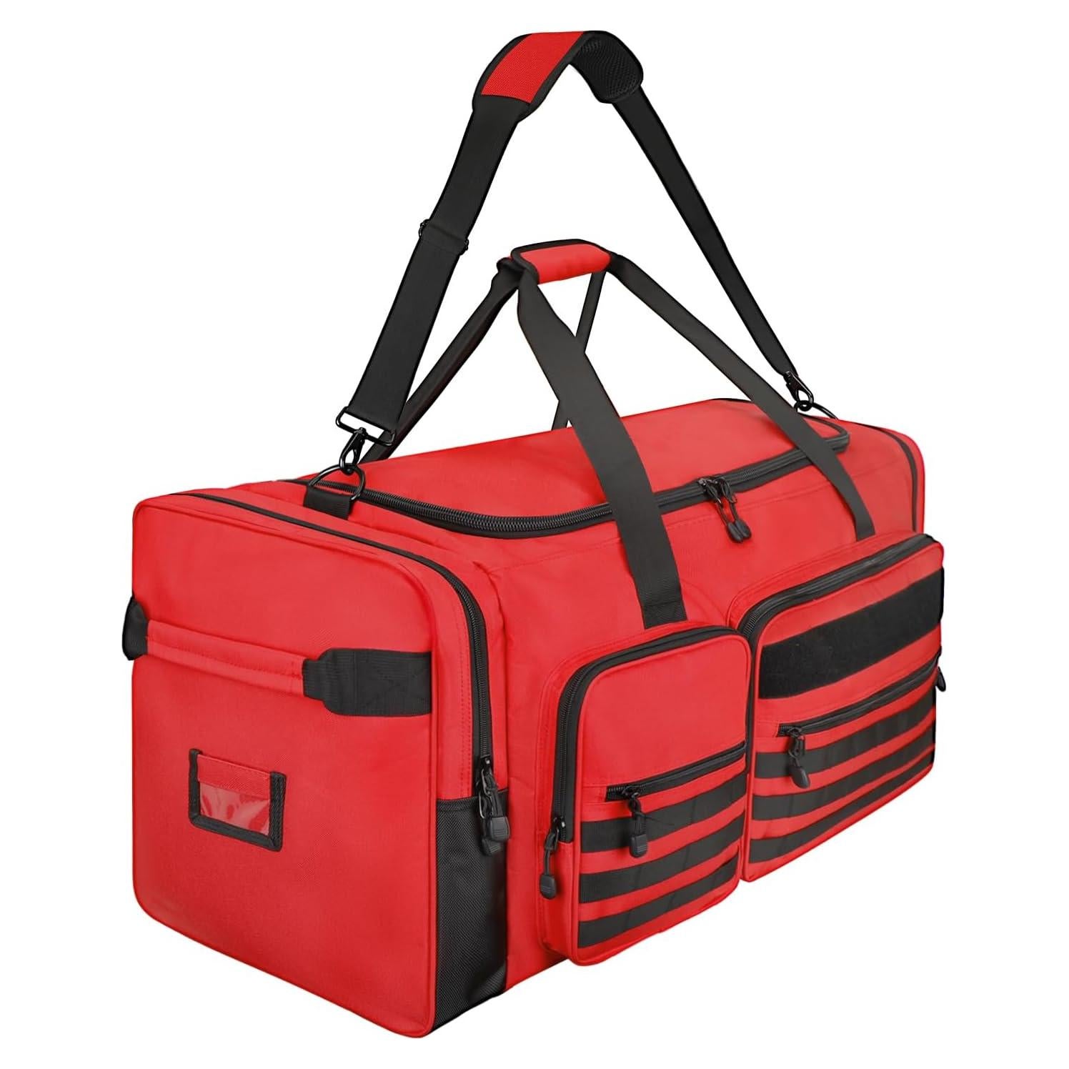 Bolsa de equipo Goloni 130L Roja con 7 compartimentos
