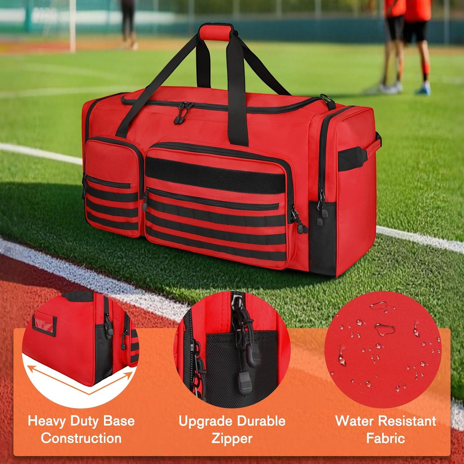 Bolsa de equipo Goloni 130L Roja con 7 compartimentos
