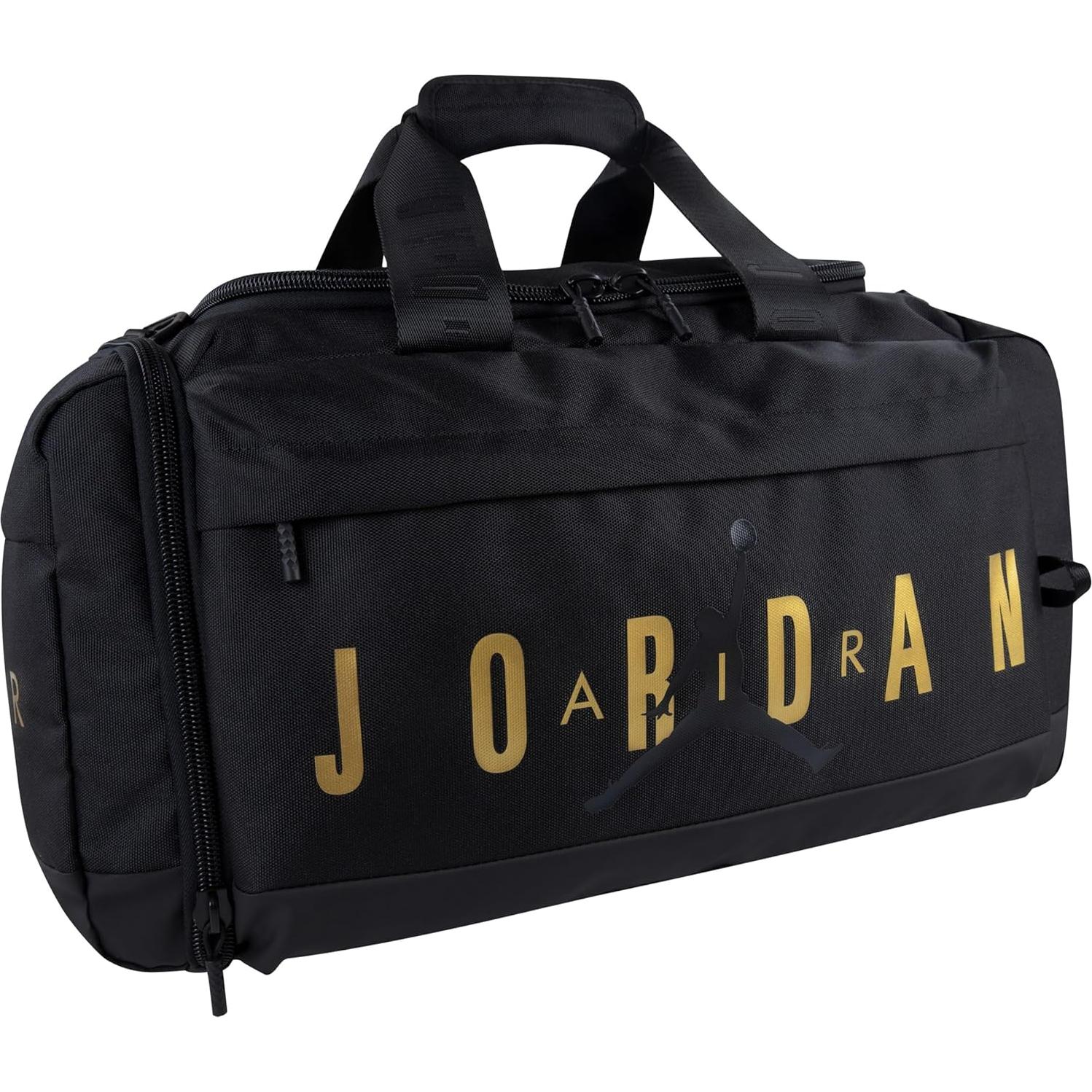 Bolsa de Deporte Nike Jordan Velocity Duffle 46L Negra/Dorada