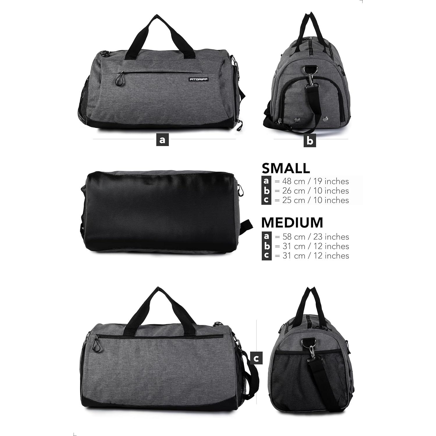 Bolsa de gimnasio Fitgriff 48x26x25cm unisex con compartimentos