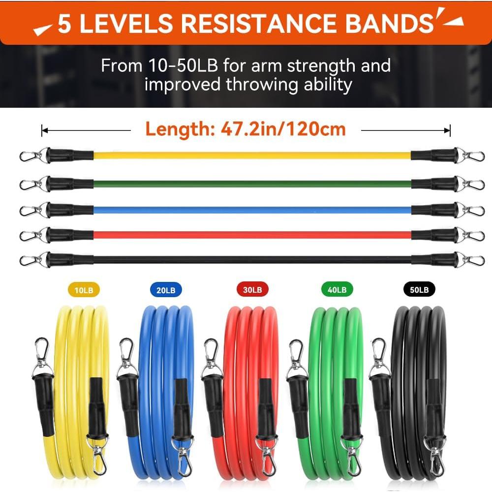 Bandas de Resistencia Hikeen 13-en-1 para Entrenamiento de Béisbol