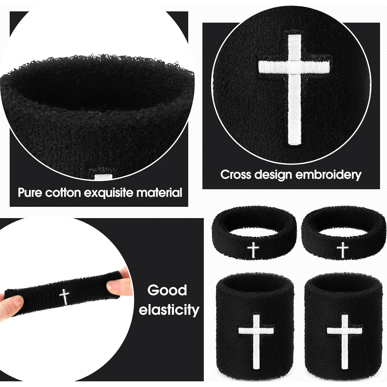 Soulchen Bandas de Bíceps y Muñequera Sudor Negro 4 Pcs