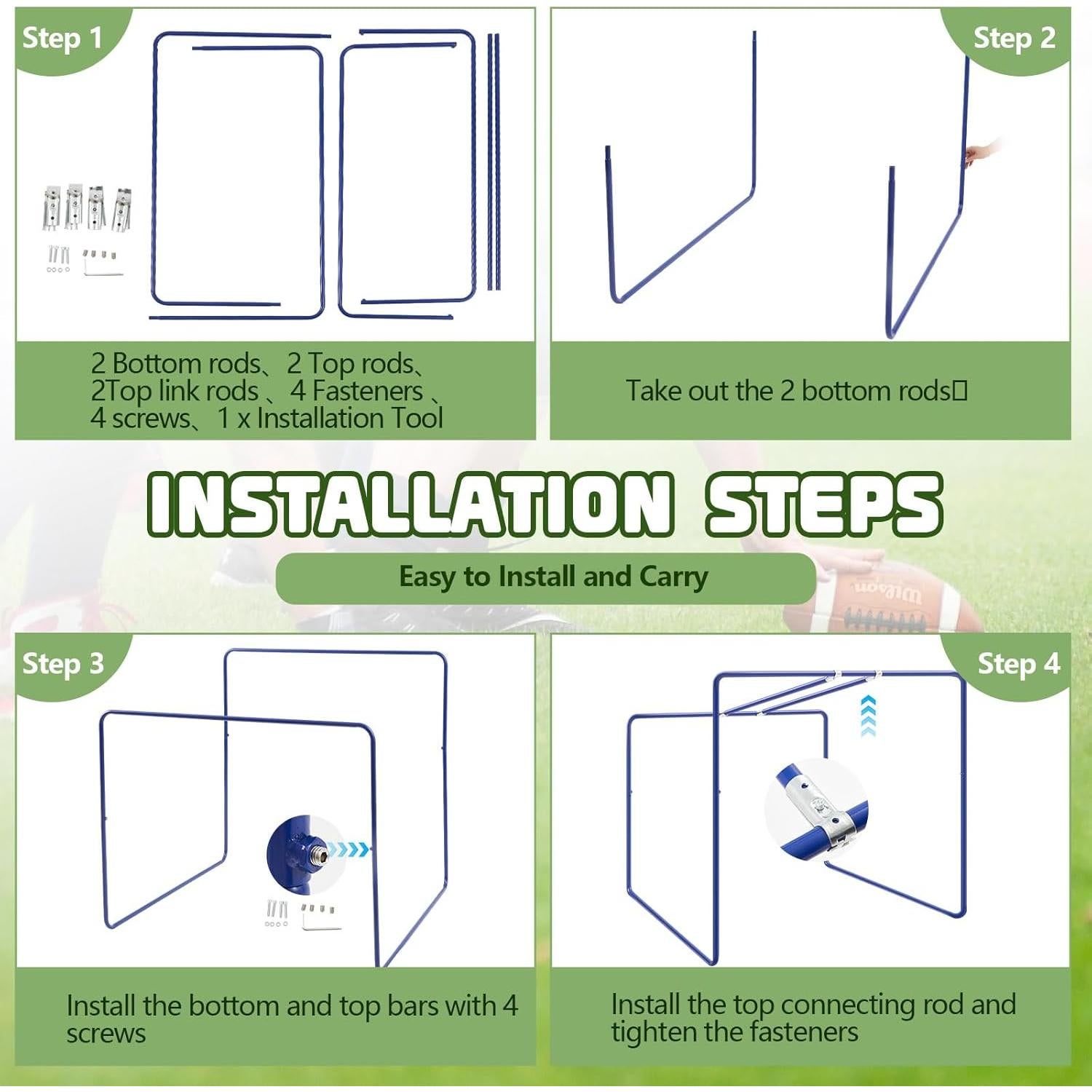 Chute de Lineman Liliful para Entrenamiento de Fútbol - Azul