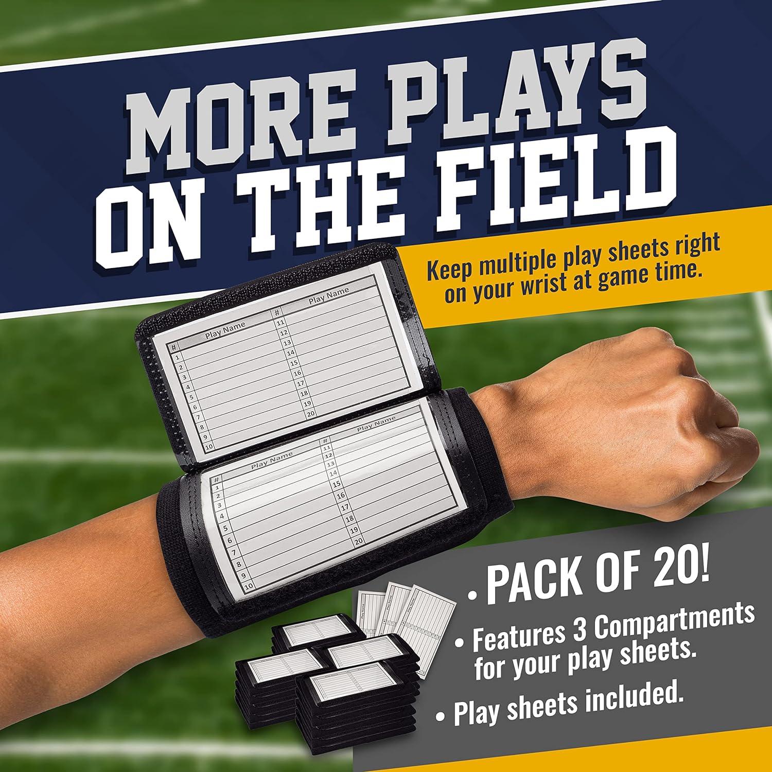 Banda de muñeca para mariscales de campo GSM Brands - 20 unidades - Negro