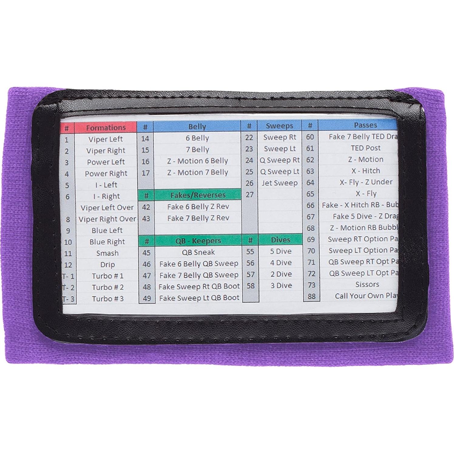 Brazalete de Juego WristCoaches - Libro de Jugadas para Fútbol y Softbol - Tamaño Juvenil