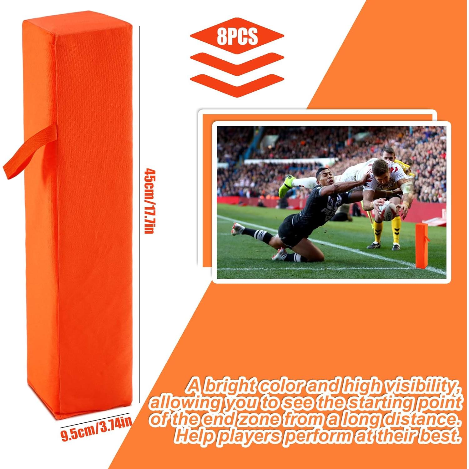 Conos de Fútbol Joewuzun Naranja 8PCS Base Ponderada 44.96cm