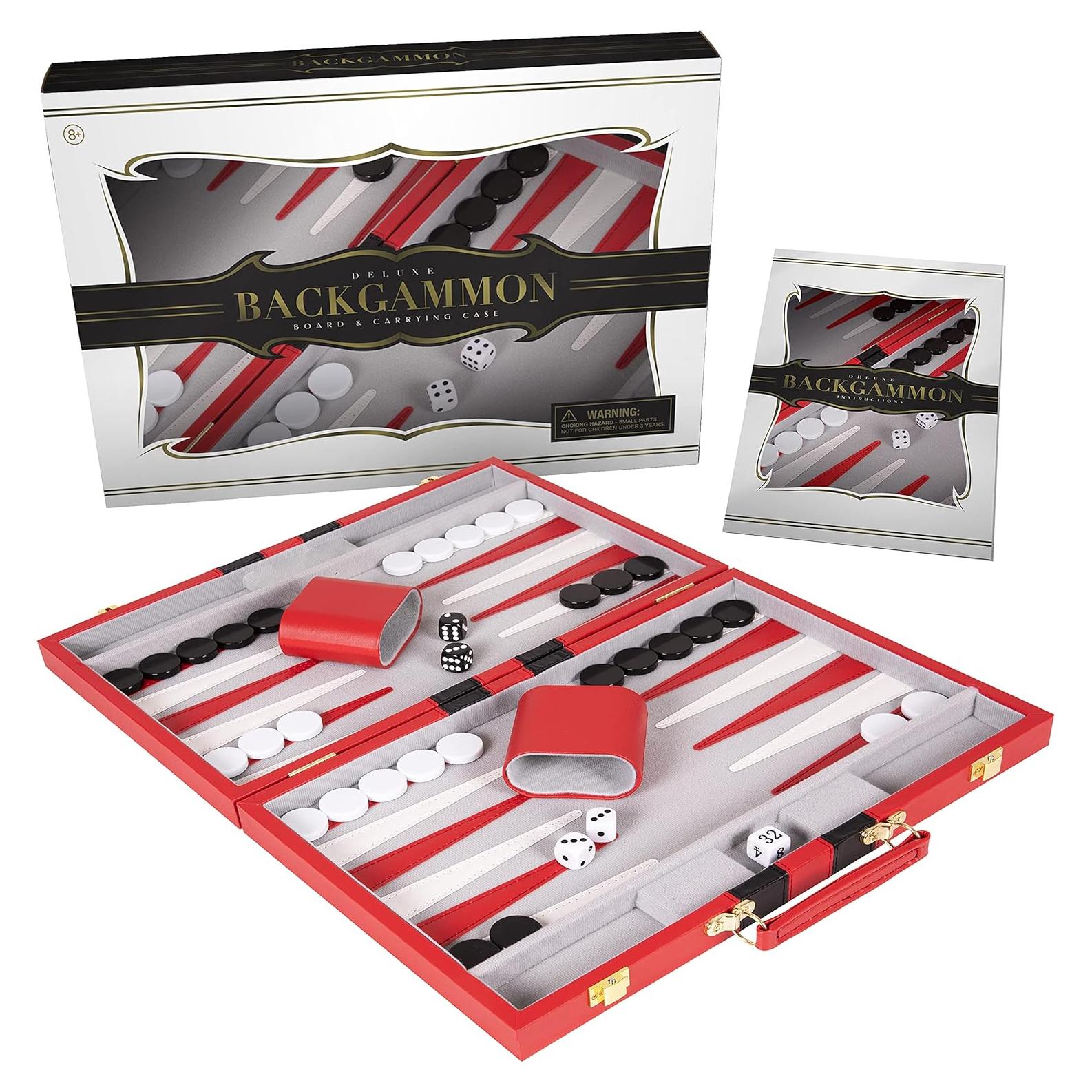 Juego de Backgammon Crazy Games Mediano 38 cm Rojo