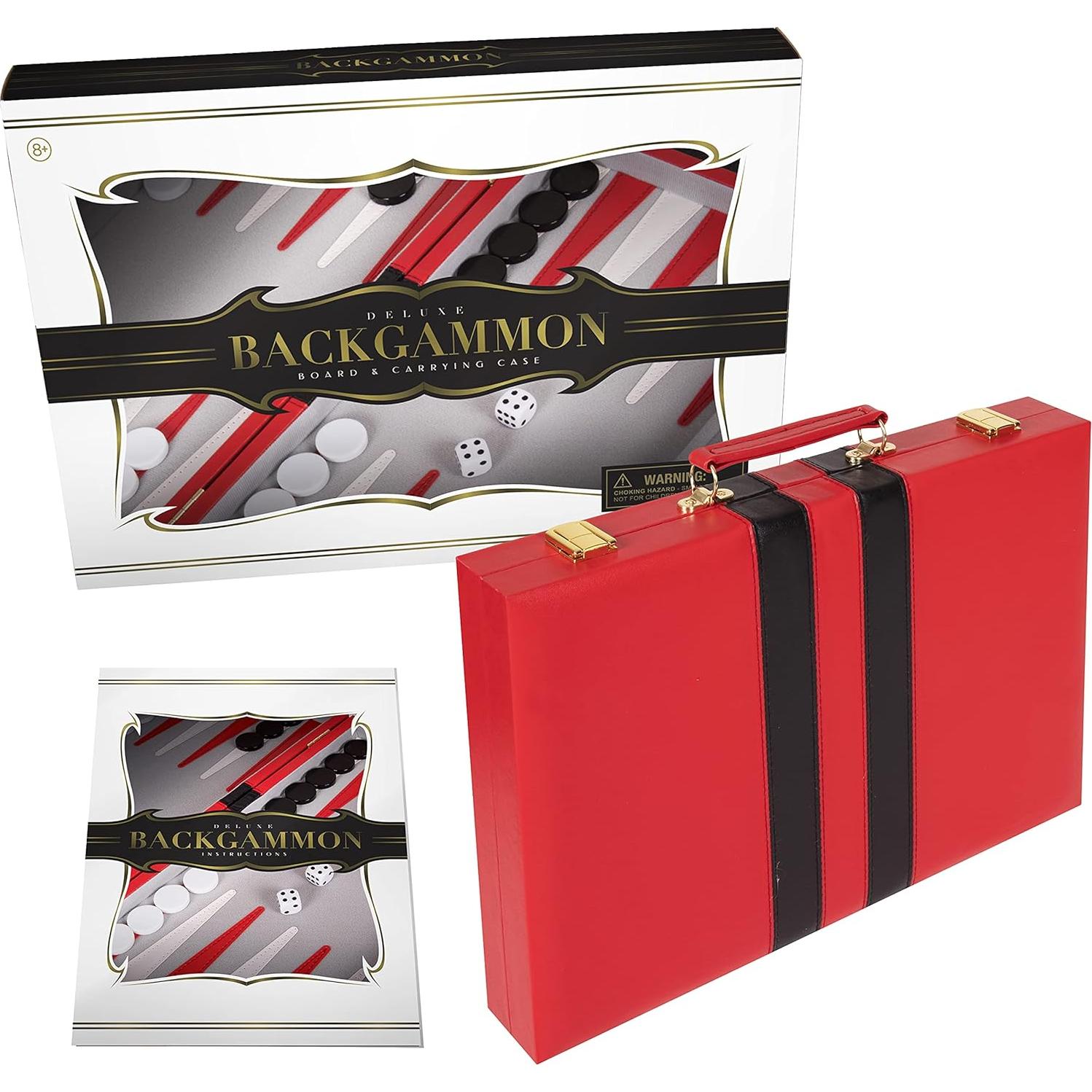 Juego de Backgammon Crazy Games Mediano 38 cm Rojo