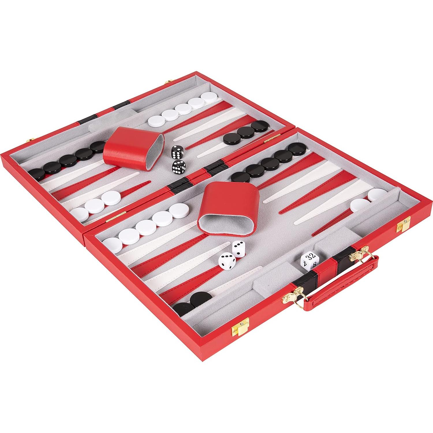 Juego de Backgammon Crazy Games Mediano 38 cm Rojo