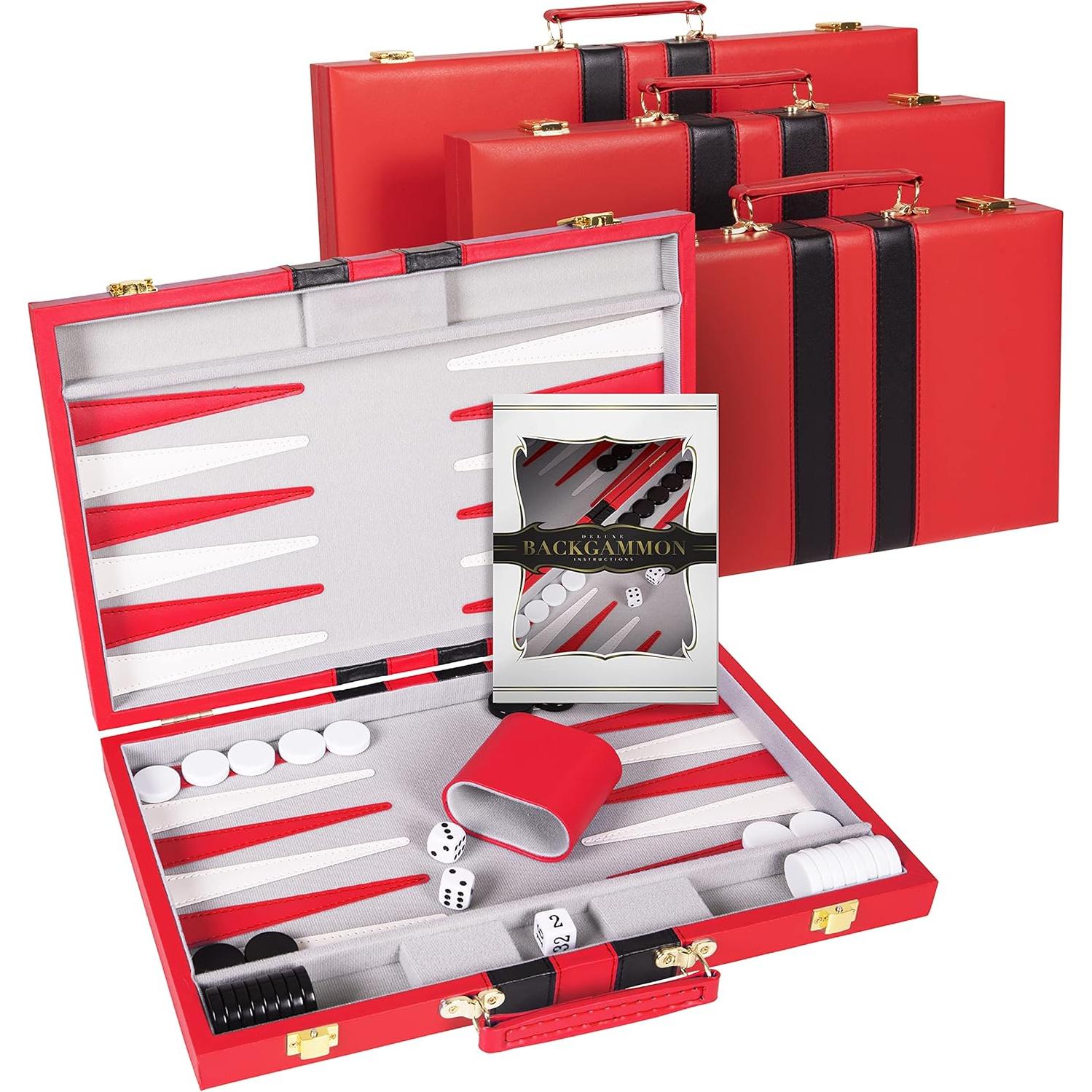 Juego de Backgammon Crazy Games Mediano 38 cm Rojo