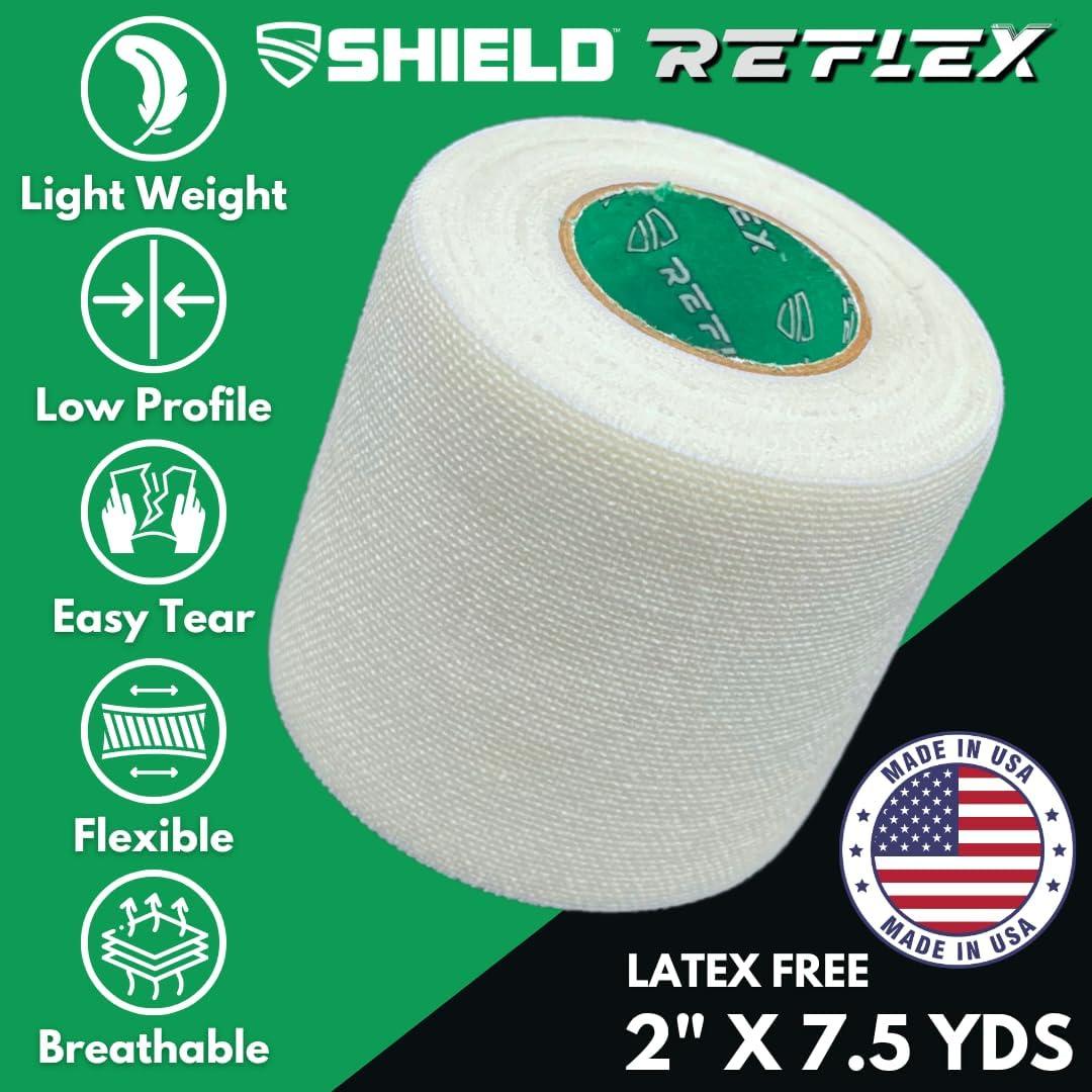 Cinta Atlética Elástica SHIELD 5.08cm Blanca - Paquete de 6